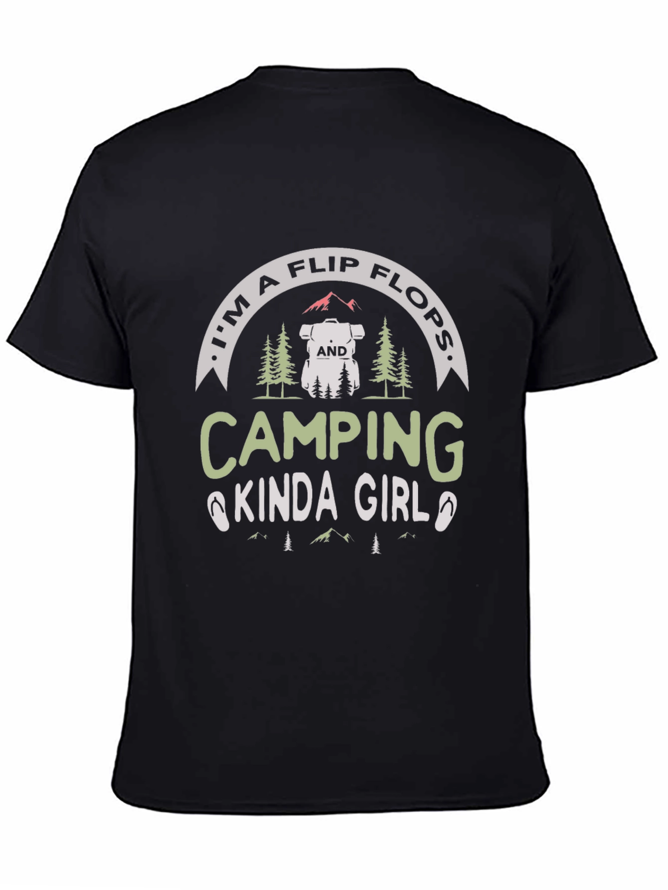 Black Camping Kinda Girl Tee - Flip Flops view 4