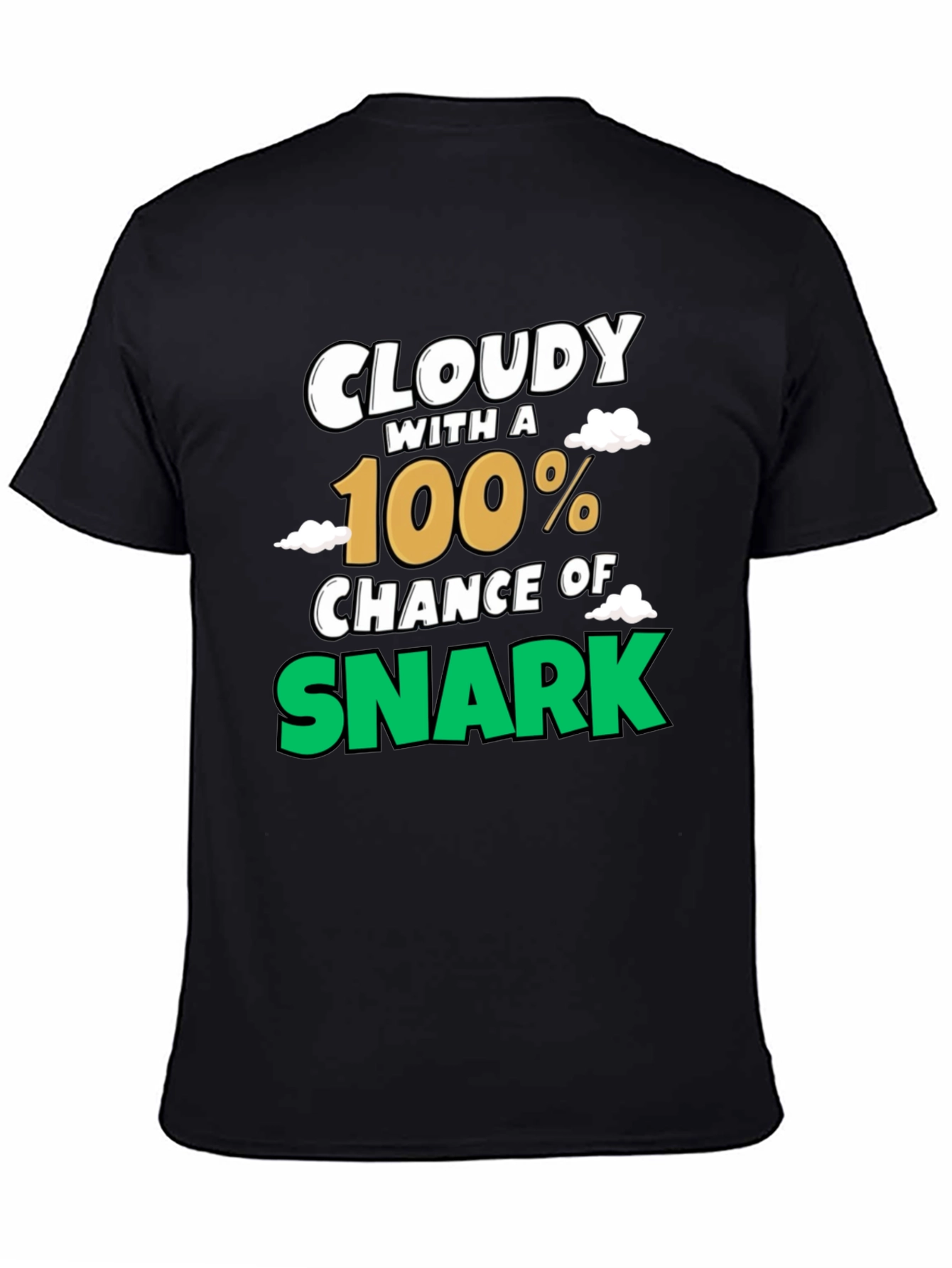 Black Cloudy with a 100% Chance of Snark Graphic Tee view 4