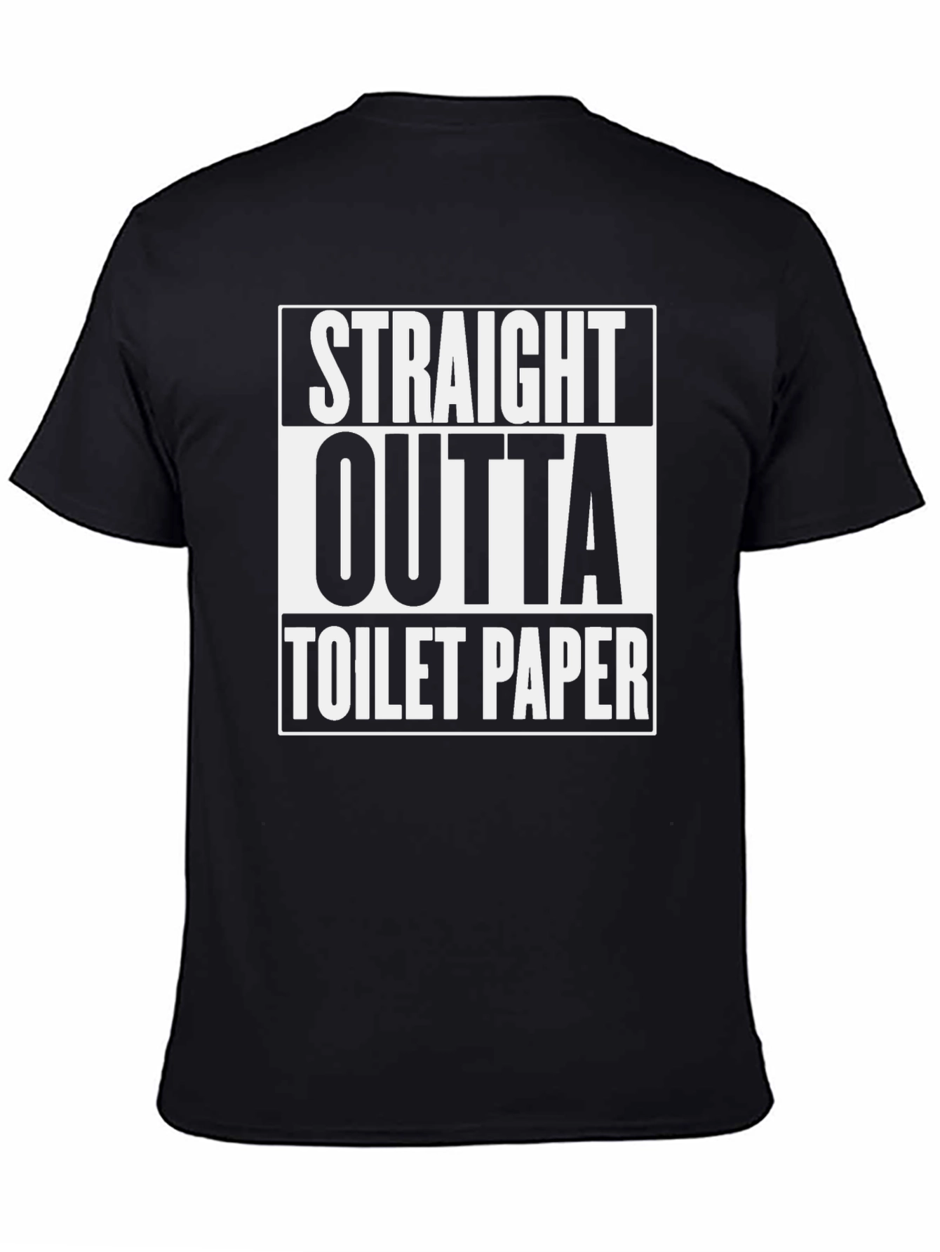 Black Straight Outta Toilet Paper T-Shirt - Funny Graphic Tee view 4