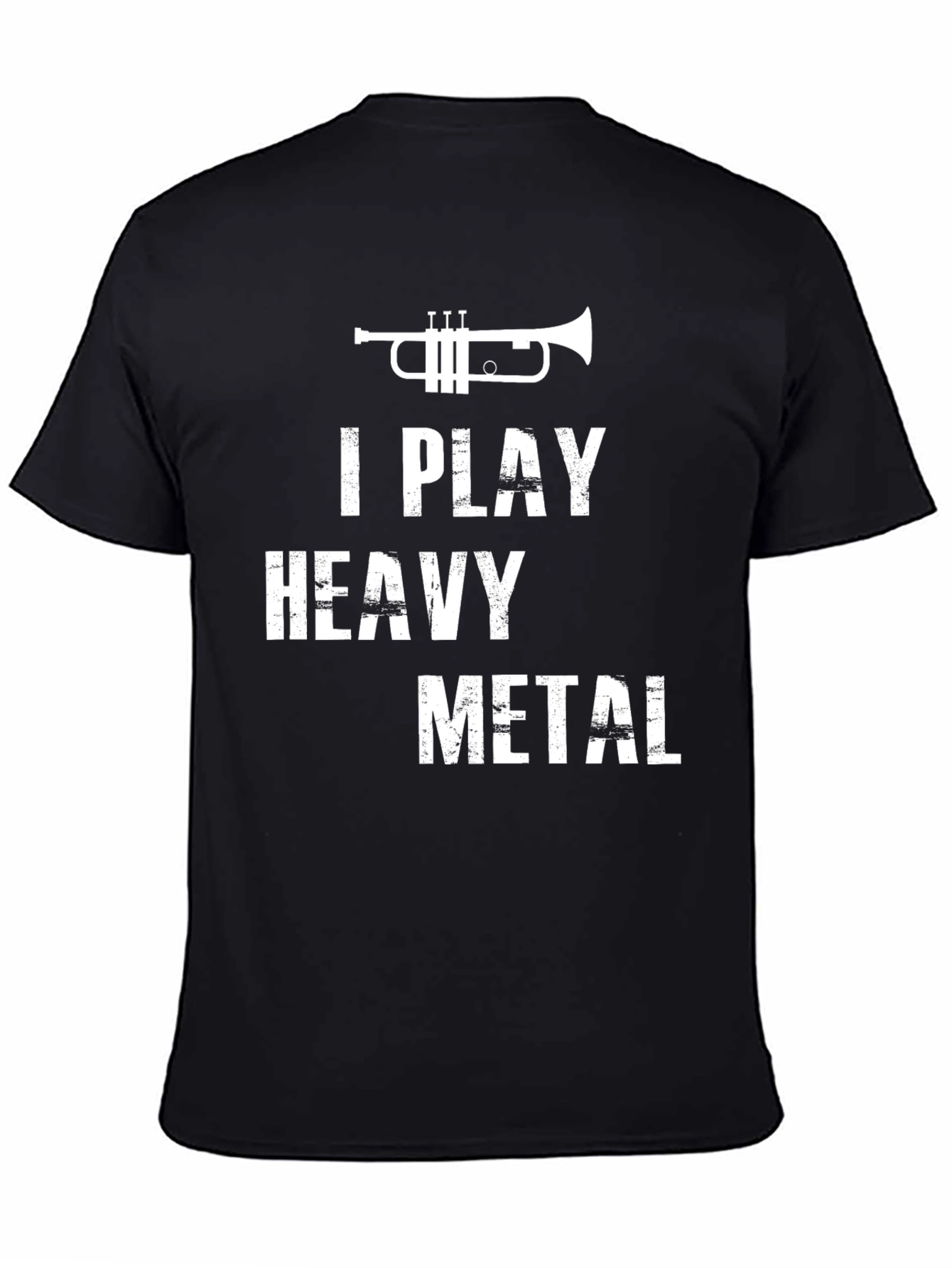 Black I Play Heavy Metal Trumpet Graphic Tee view 4