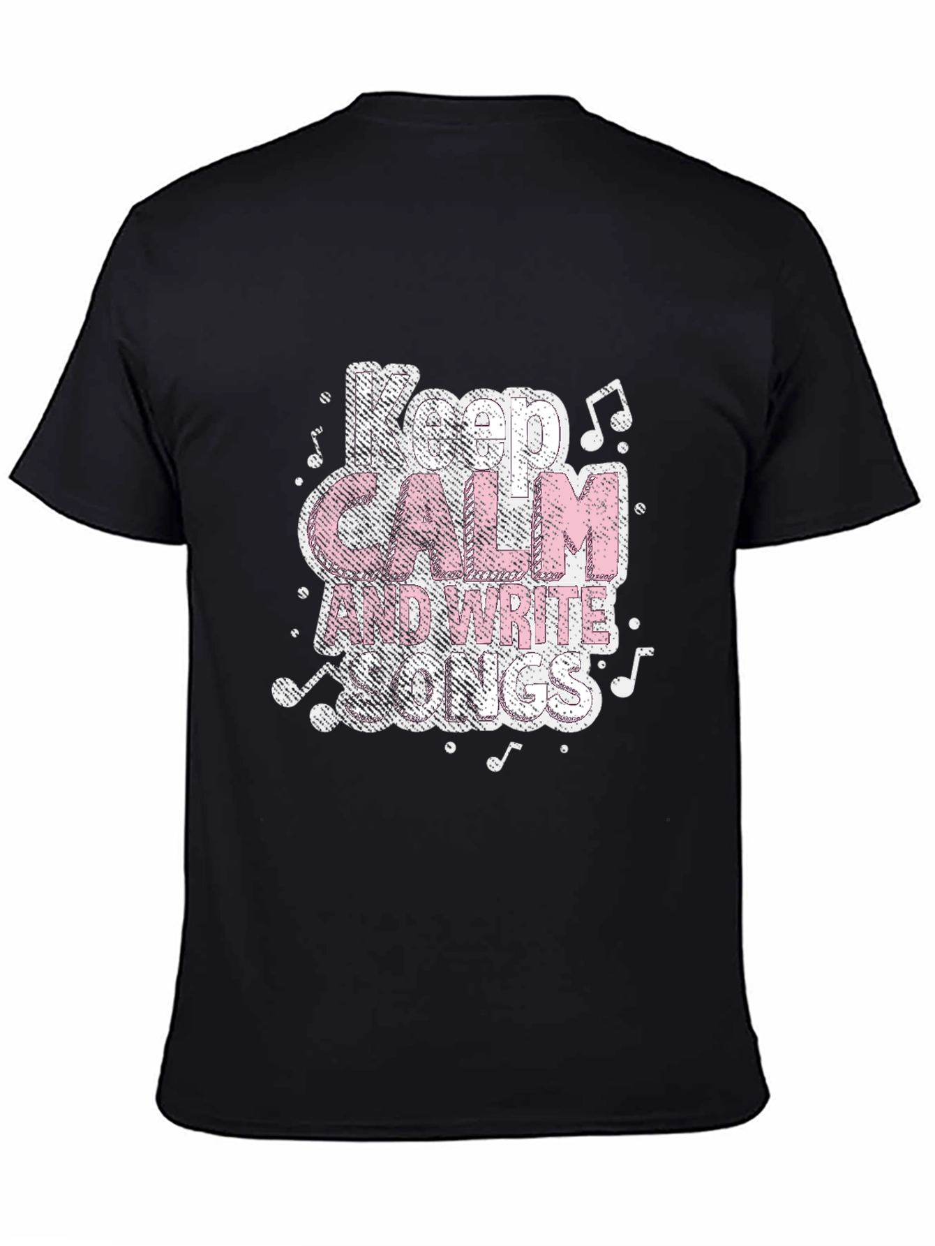Black Keep Calm and Write Songs Black T-Shirt view 4