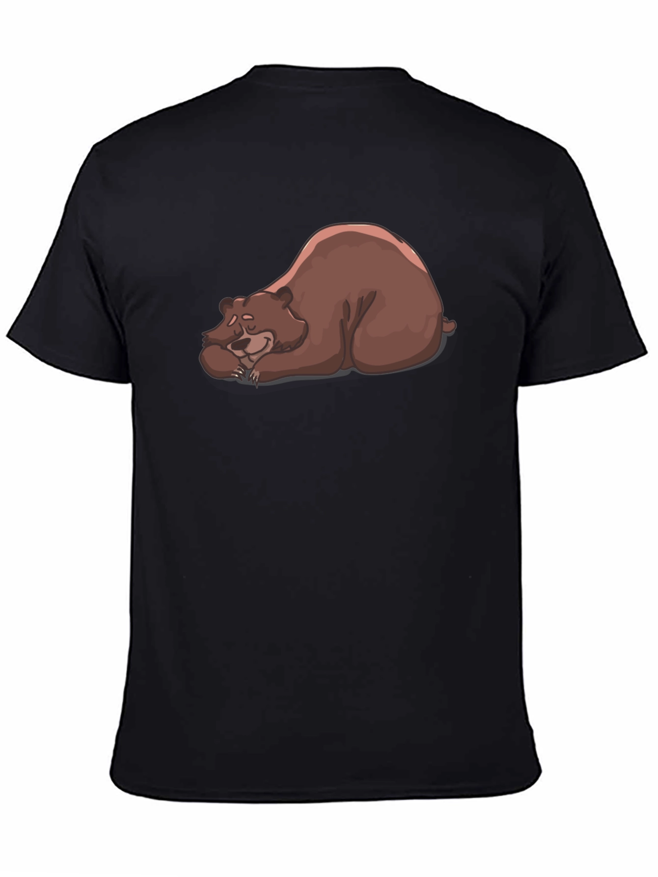 Black Sleeping Bear Graphic Tee - Casual Comfort Style view 4