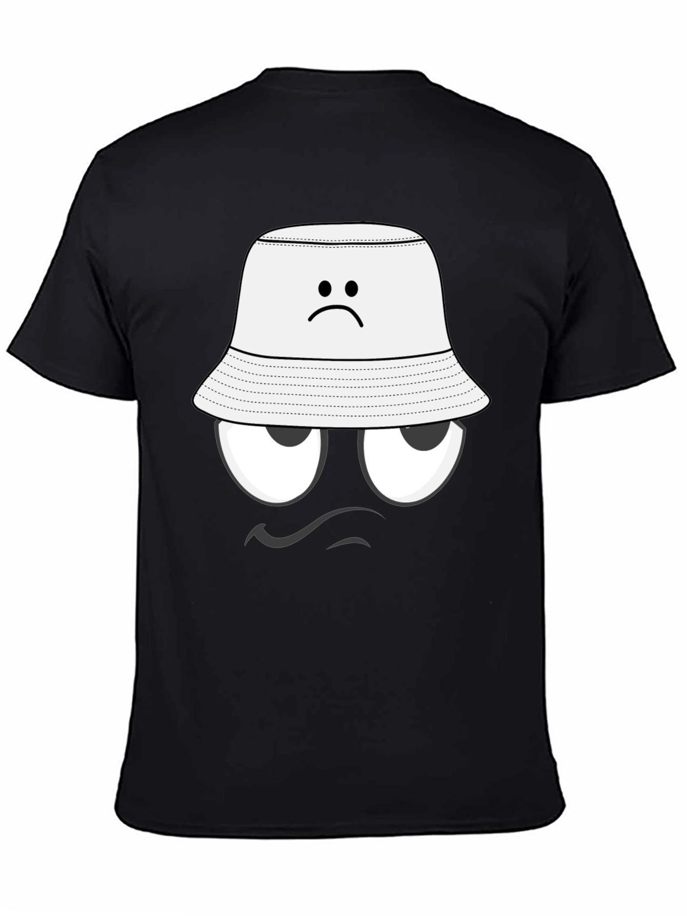 Black Humorous Grumpy Face T-Shirt view 4