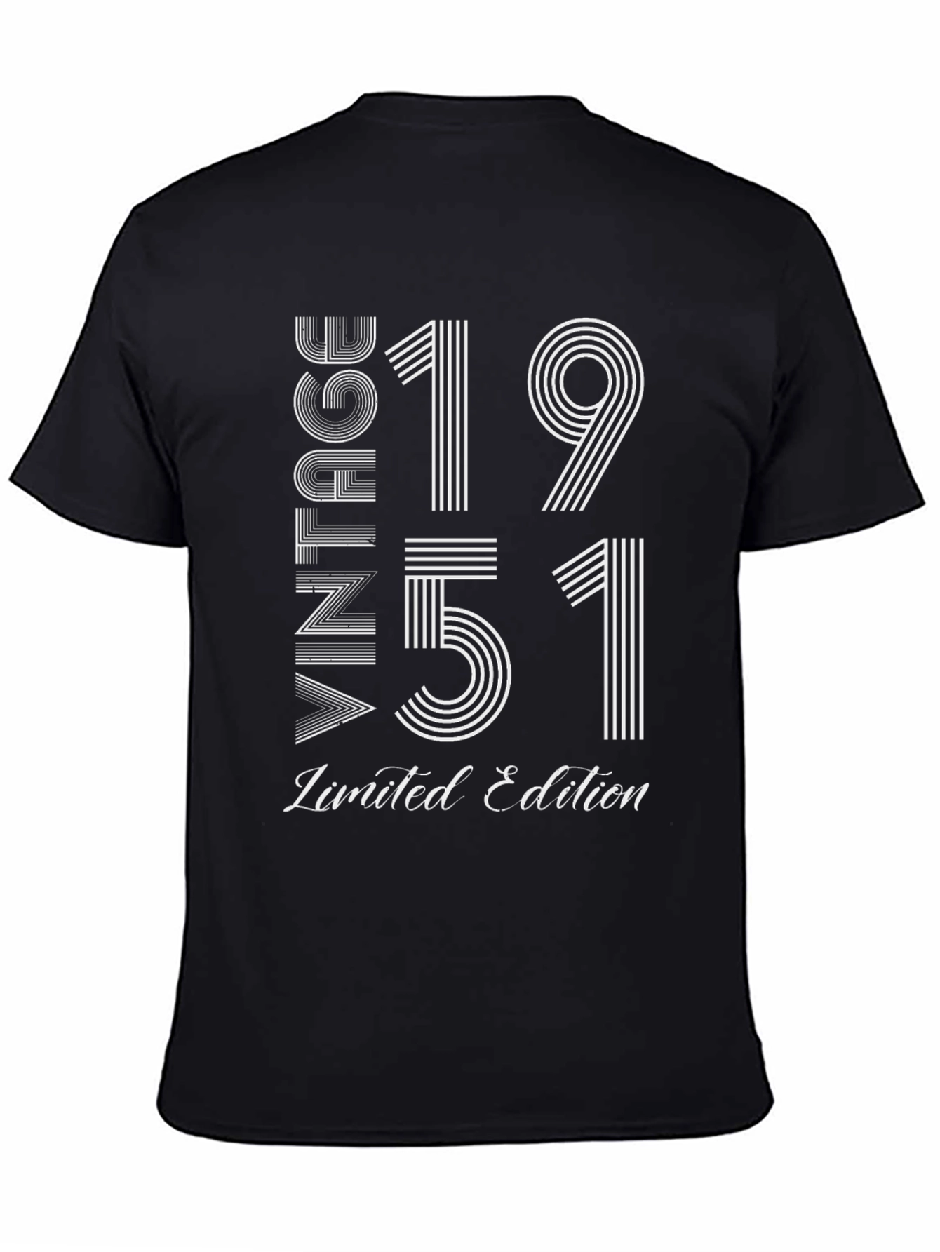 Black Vintage 1951 Limited Edition Birthday T-Shirt view 4