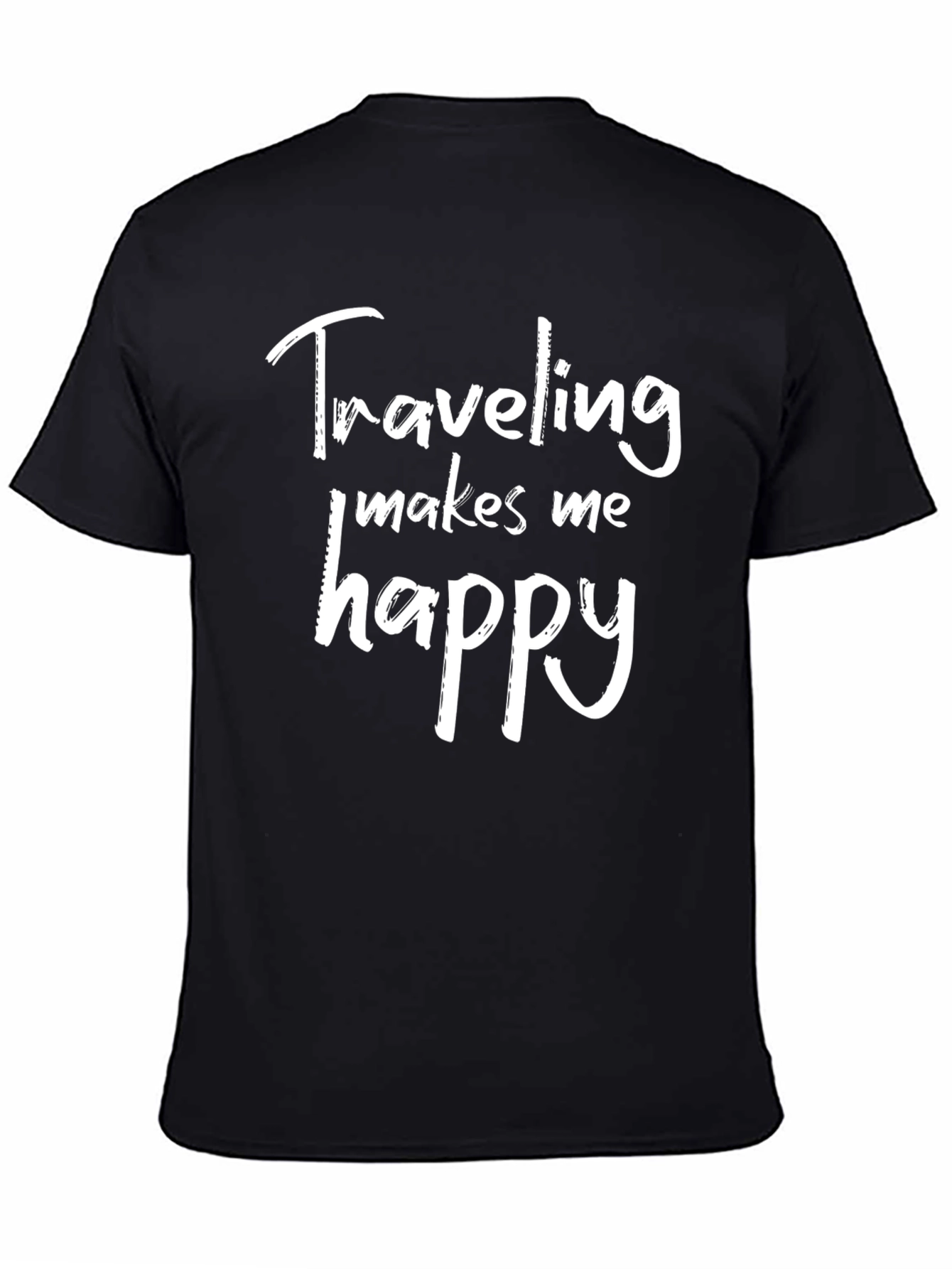 Black Traveling Makes Me Happy Tee view 4