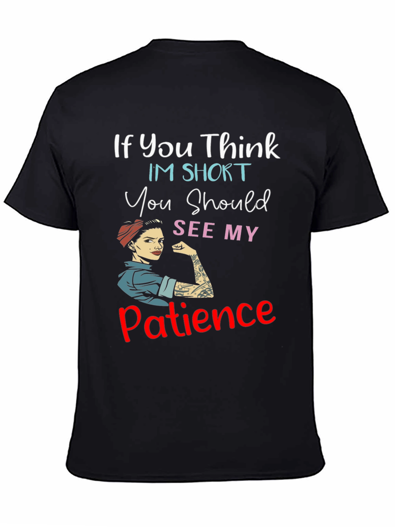 Black Funny Graphic Tee: My Patience T-Shirt view 4