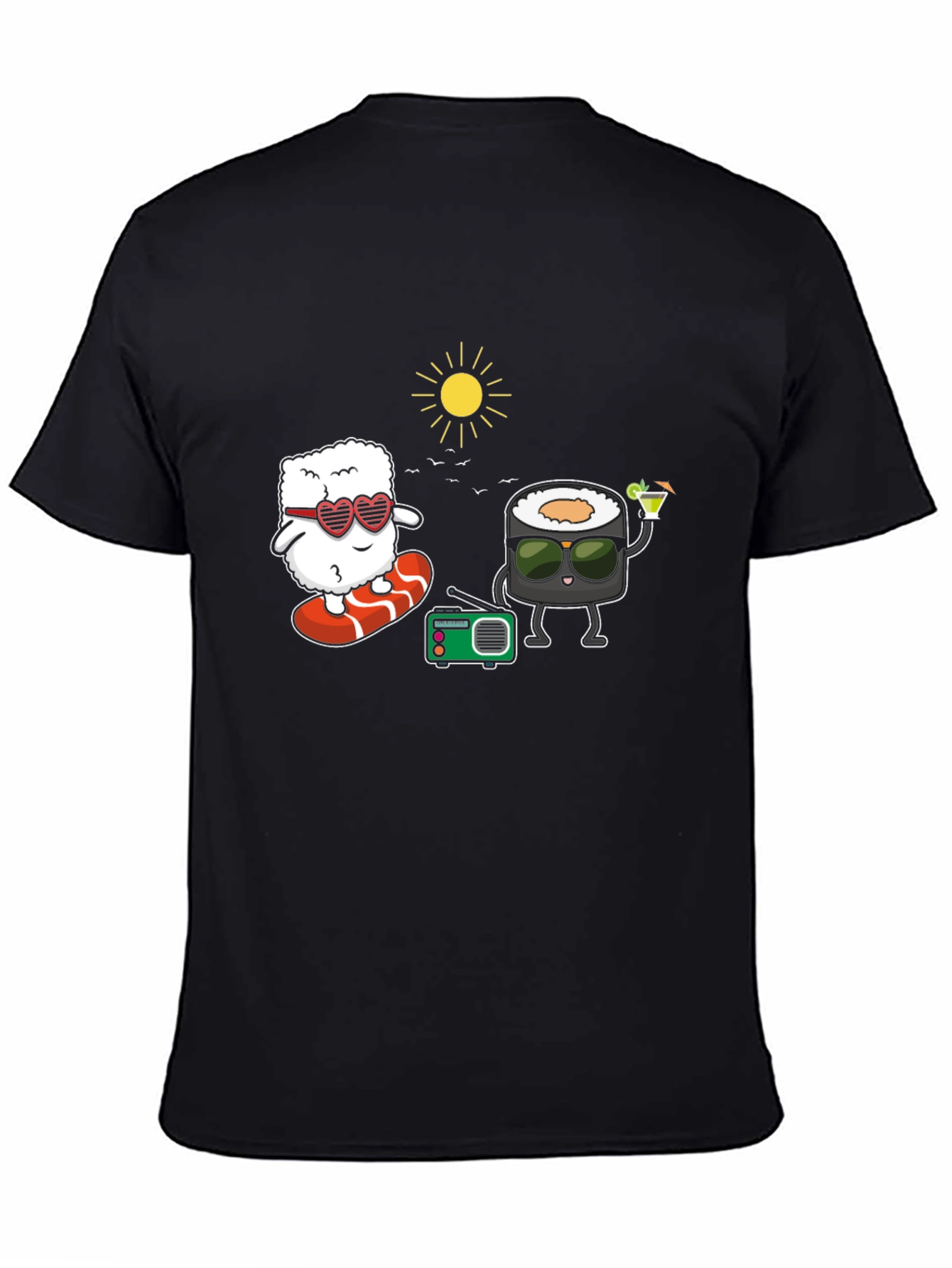 Black Sushi Fun T-Shirt - Beach Vibes view 4