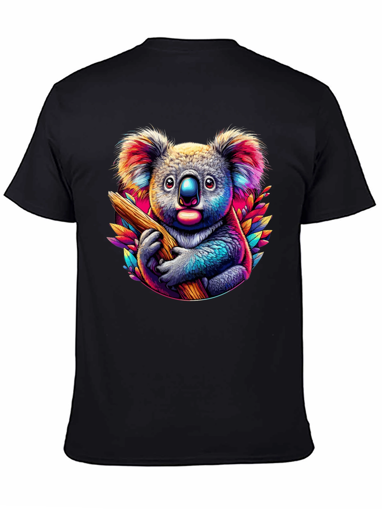 Black Koala Bear Graphic T-Shirt - Vibrant Colors view 4