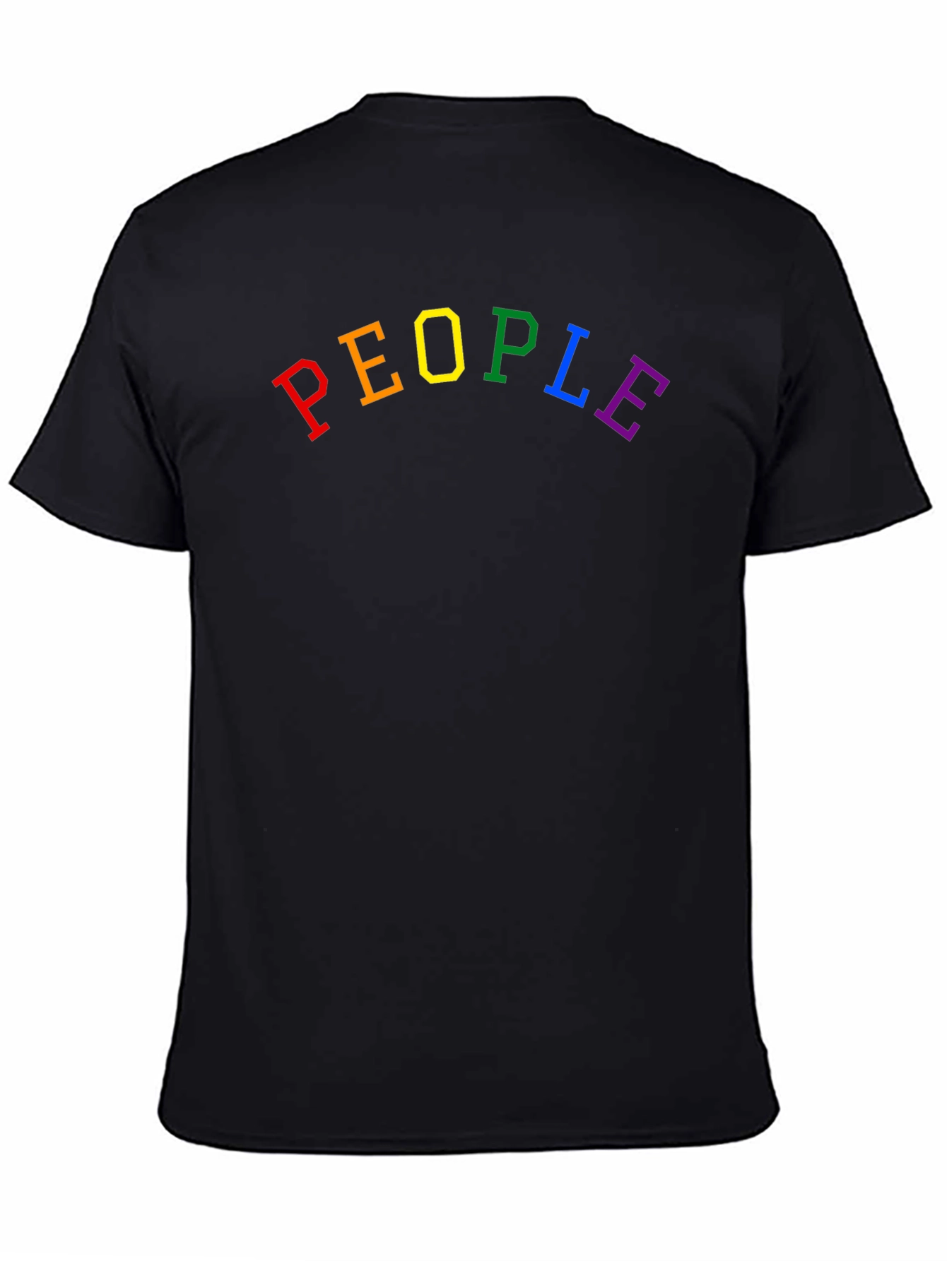 Black Rainbow PEOPLE Graphic Black T-Shirt view 4