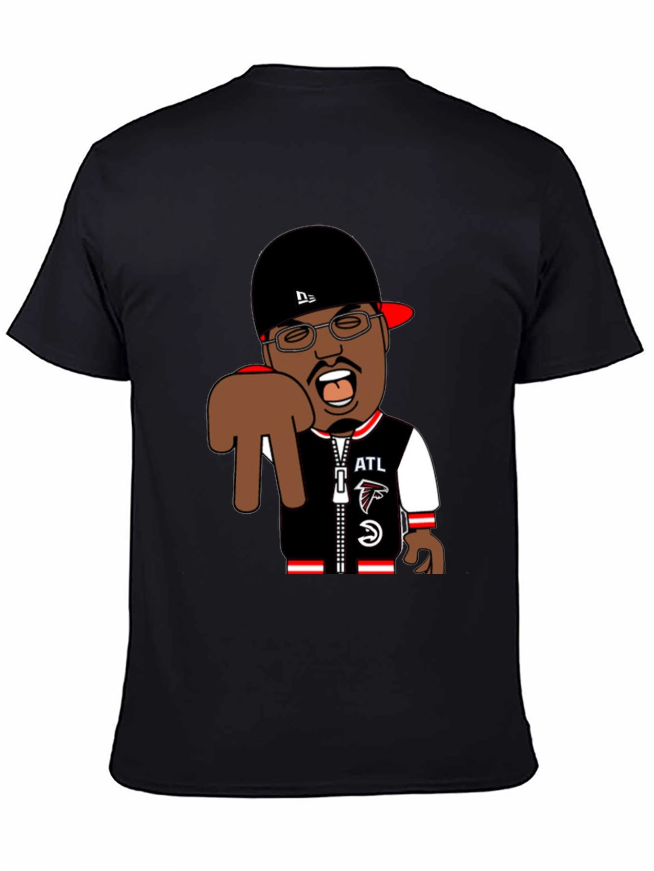 Black Cartoon Character Atlanta Falcons T-Shirt view 4
