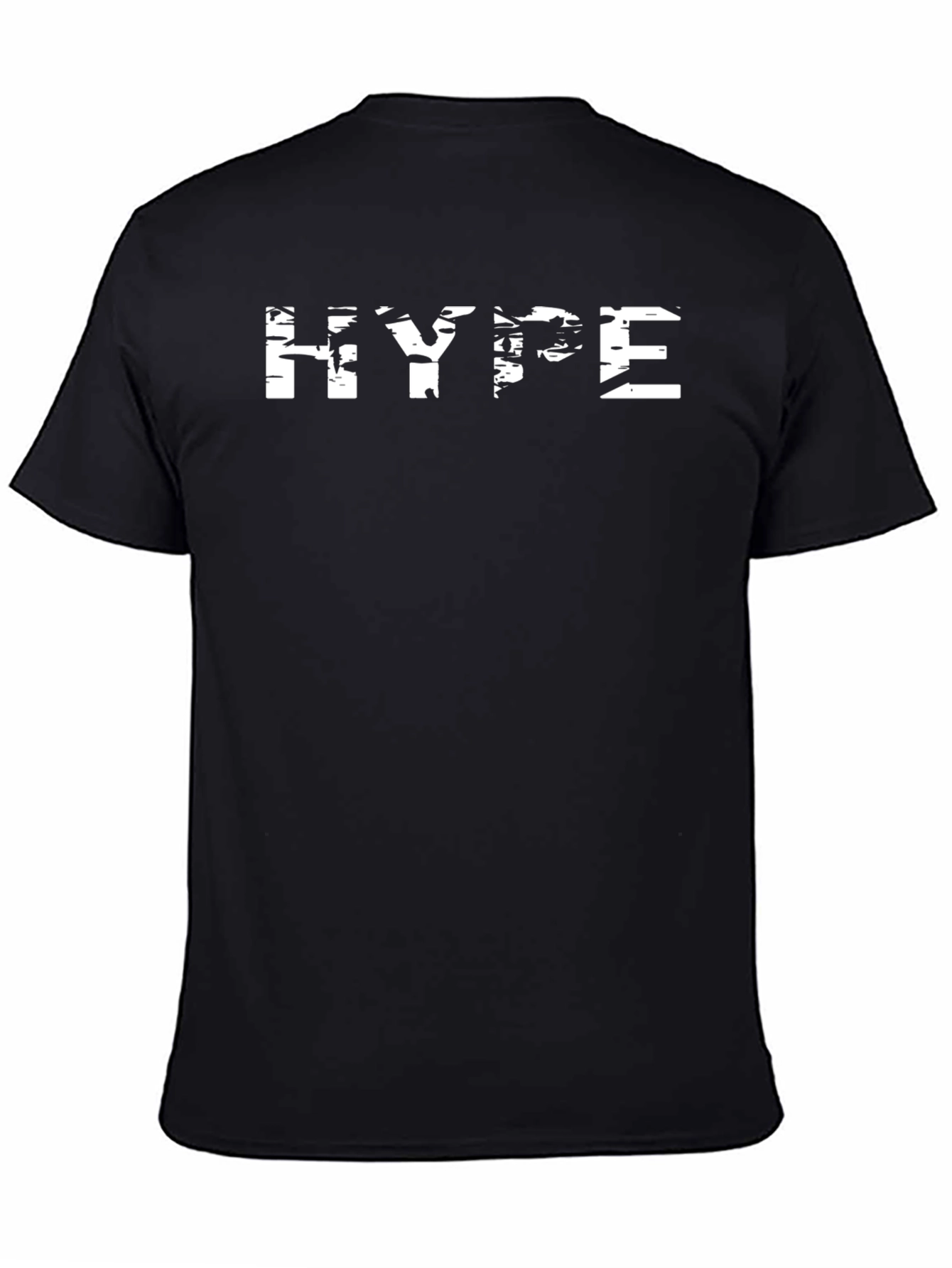 Black HYPE Graphic Tee - Men's Black Cotton T-Shirt view 4