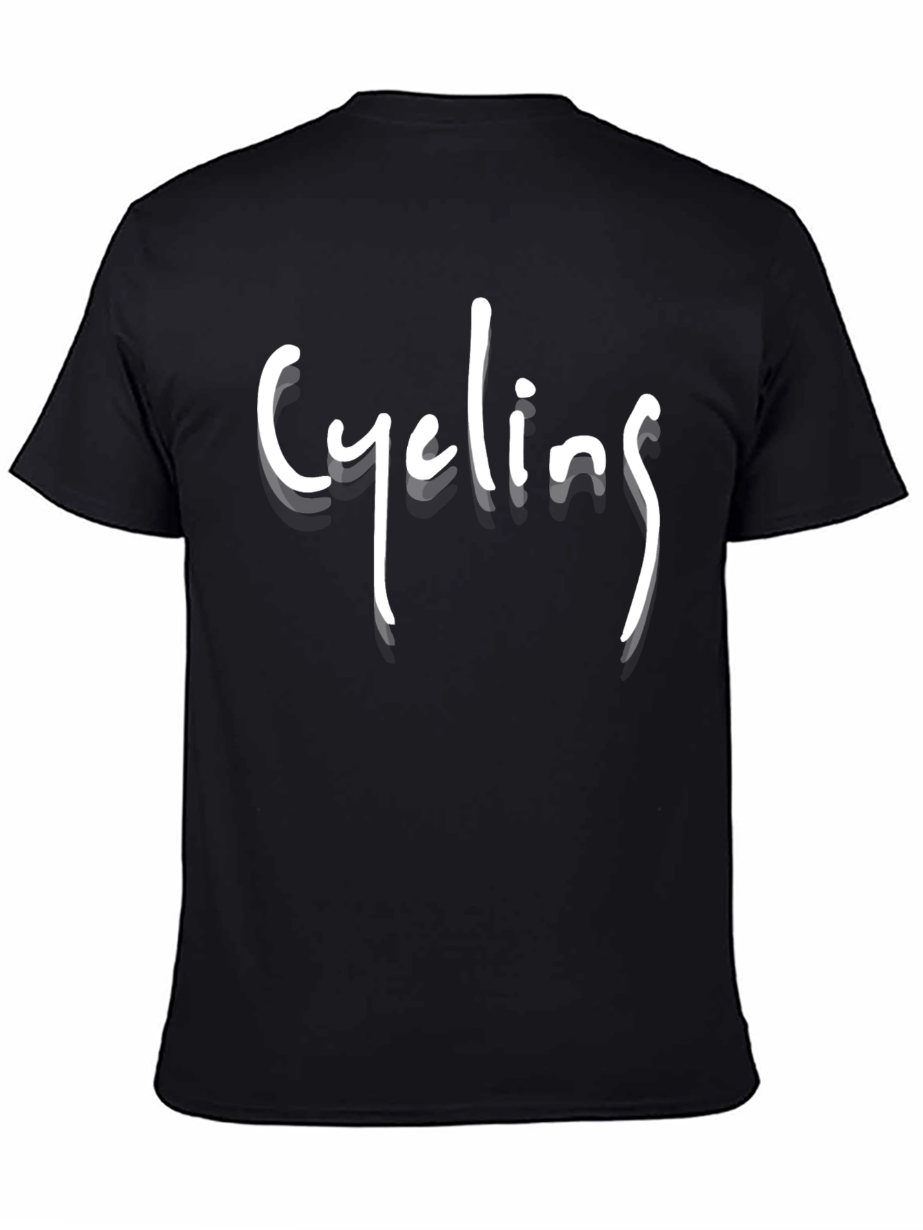 Black Cycling T-Shirt - Black Cotton Blend Tee view 4
