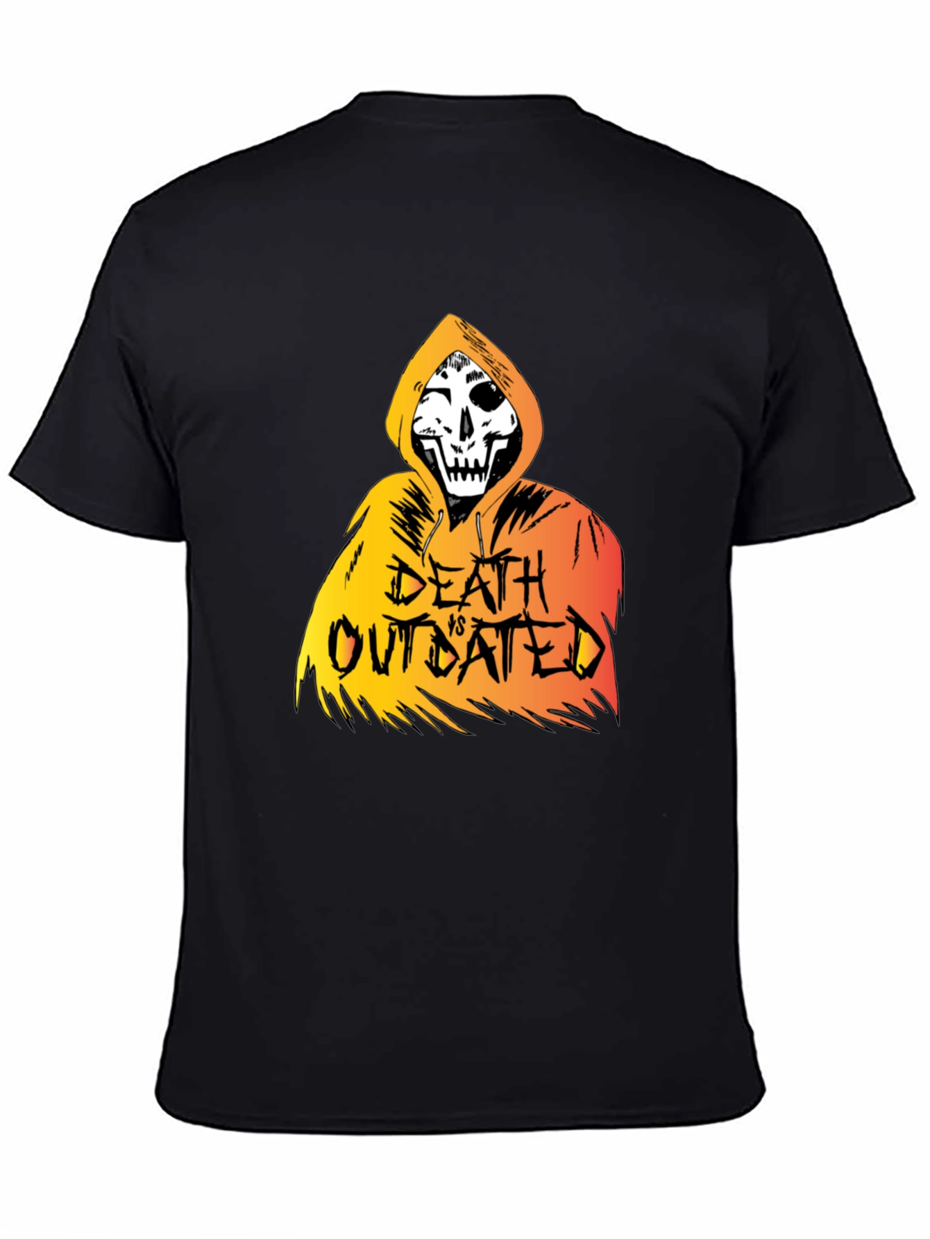 Black Death vs Outdated Graphic T-Shirt - Black view 4