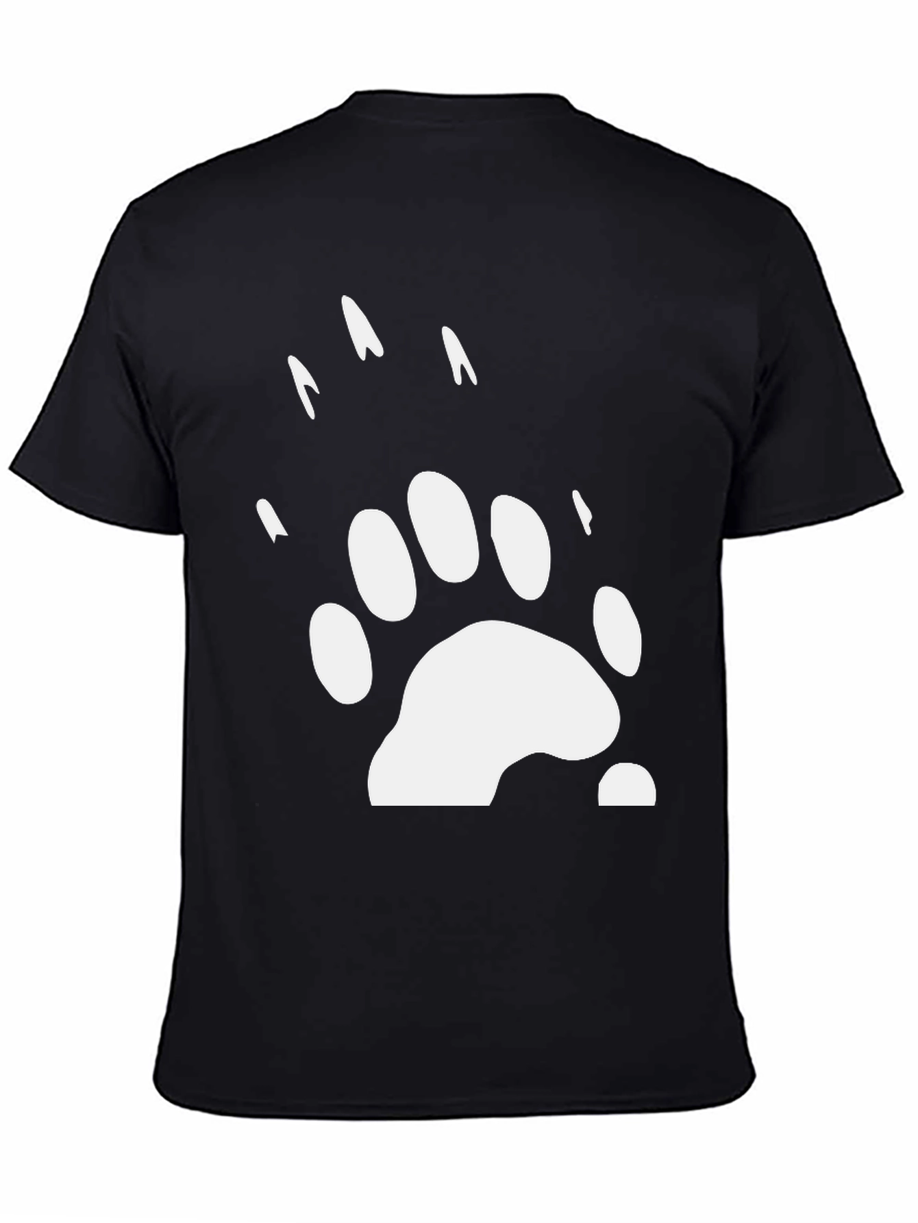 Black Bear Paw Print Graphic Tee - Black view 4