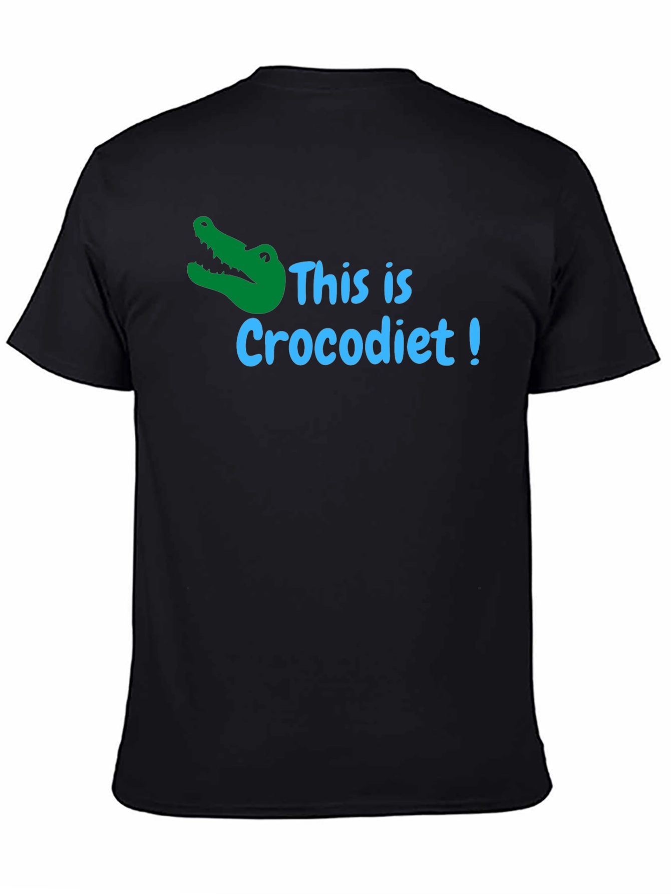 Black Crocodiet Funny T-Shirt - Black Cotton Tee view 4