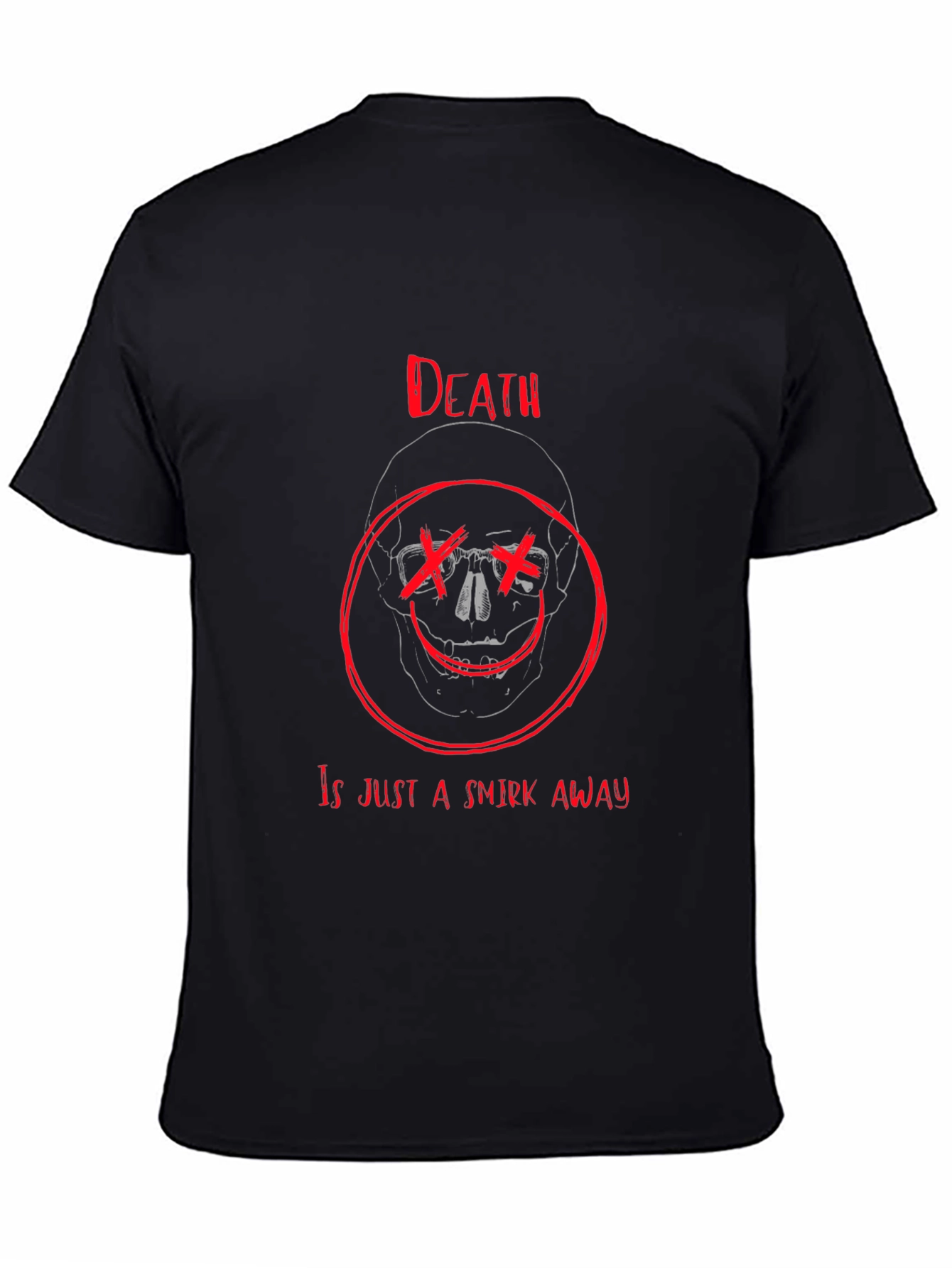 Black Death's Smirk Graphic T-Shirt - Black Crew Neck view 4