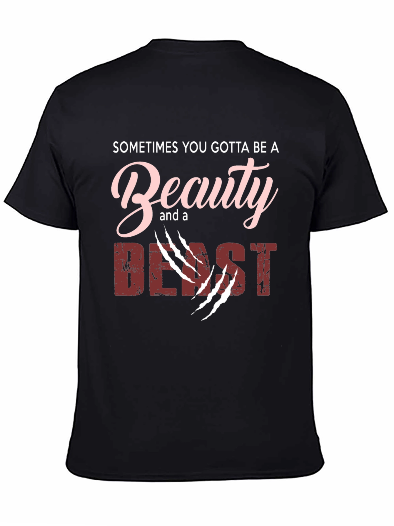 Black Beauty and Beast Graphic Print T-Shirt view 4