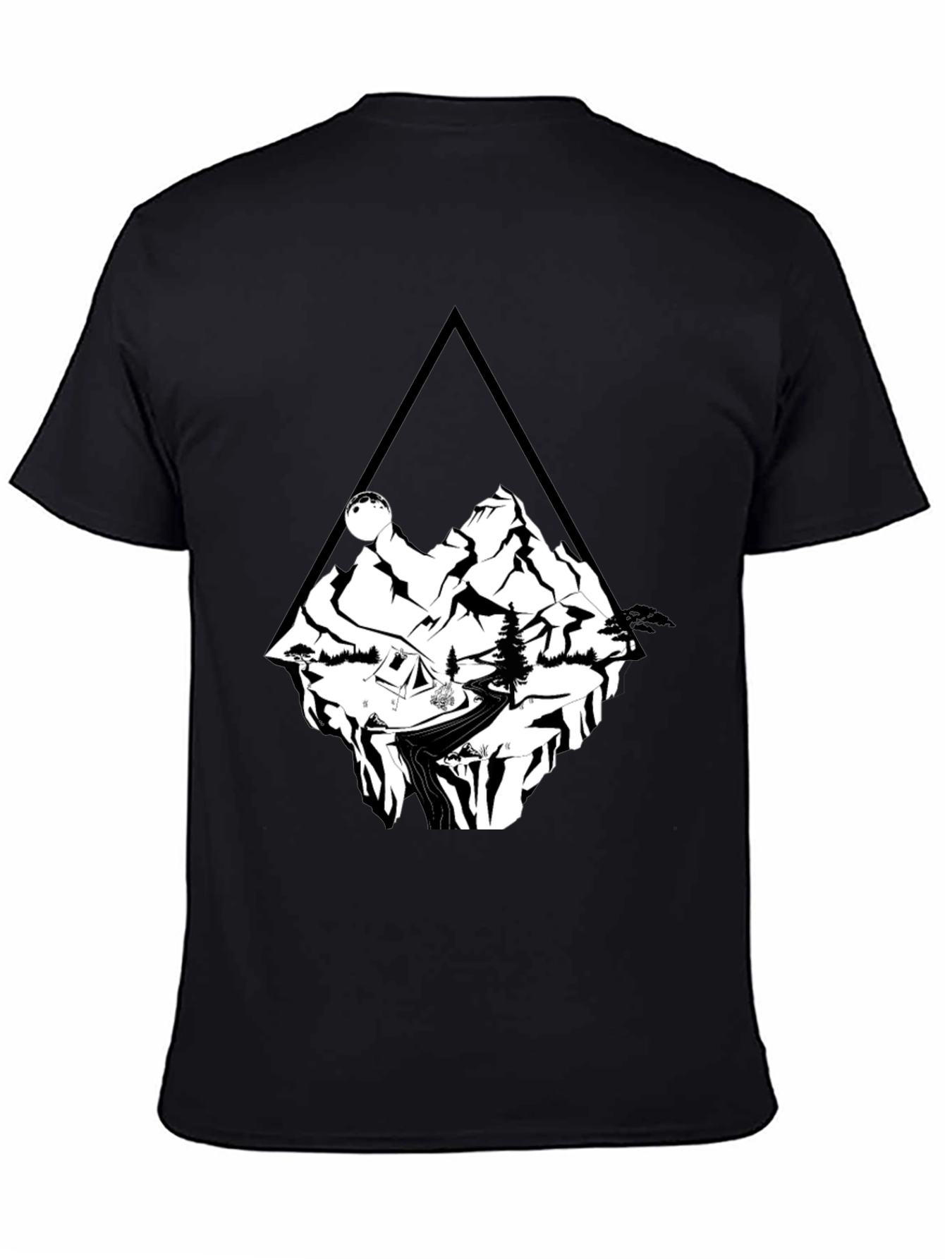 Black Mountain Adventure T-Shirt - Black Cotton Tee view 4
