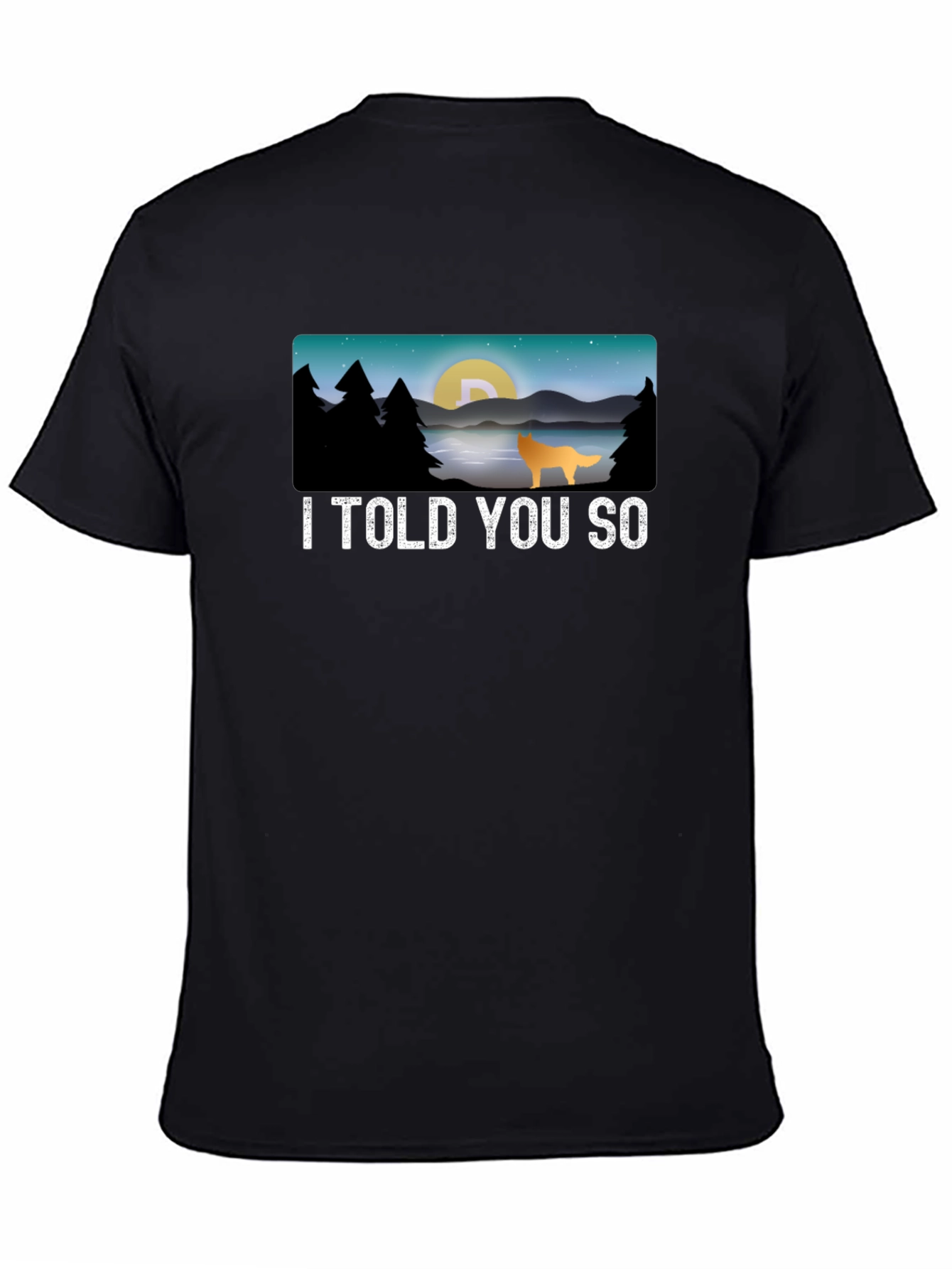 Black I Told You So Dogecoin Moon T-Shirt view 4