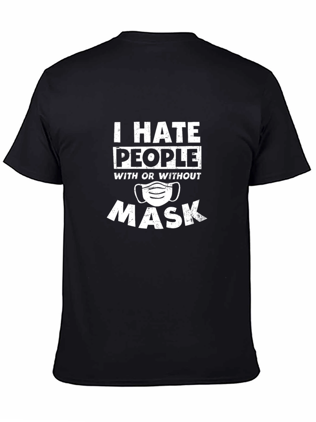 Black I Hate People T-Shirt - Funny Anti-Social Tee view 4