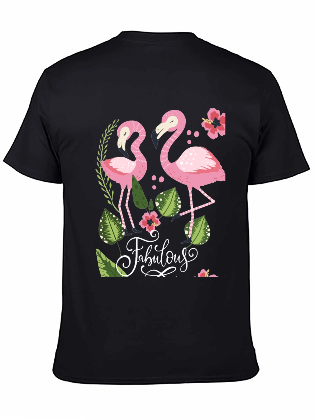 Black Fabulous Flamingo Graphic T-Shirt view 4