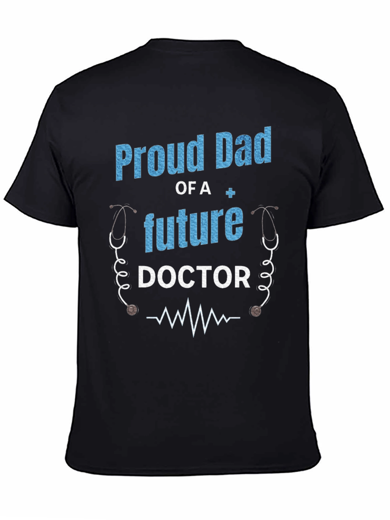 Black Proud Dad of a Future Doctor T-Shirt view 4