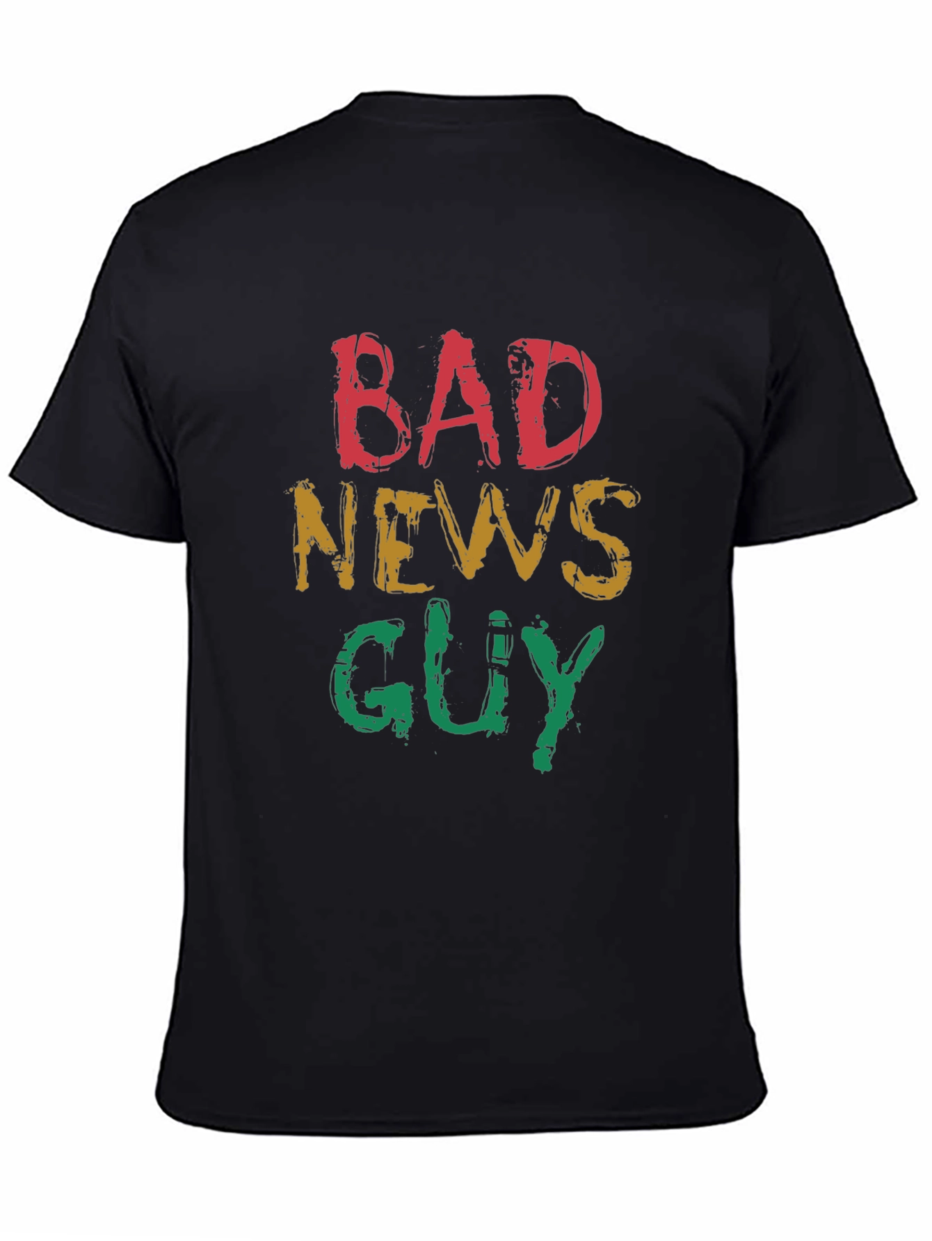 Black Bad News Guy Graphic Tee - Quirky Fun T-Shirt view 4