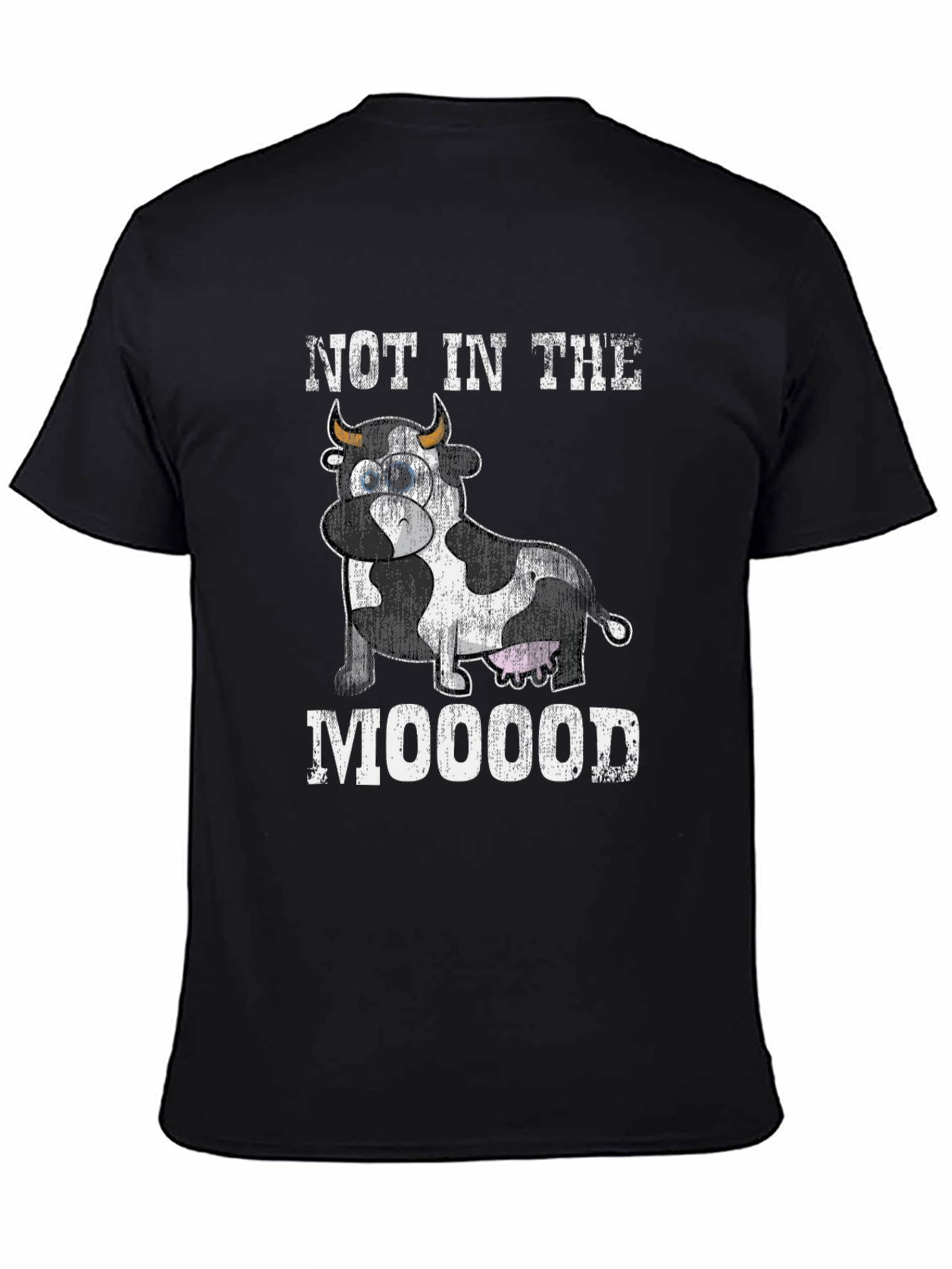 Black Not In The Mooood Cow Graphic Tee view 4