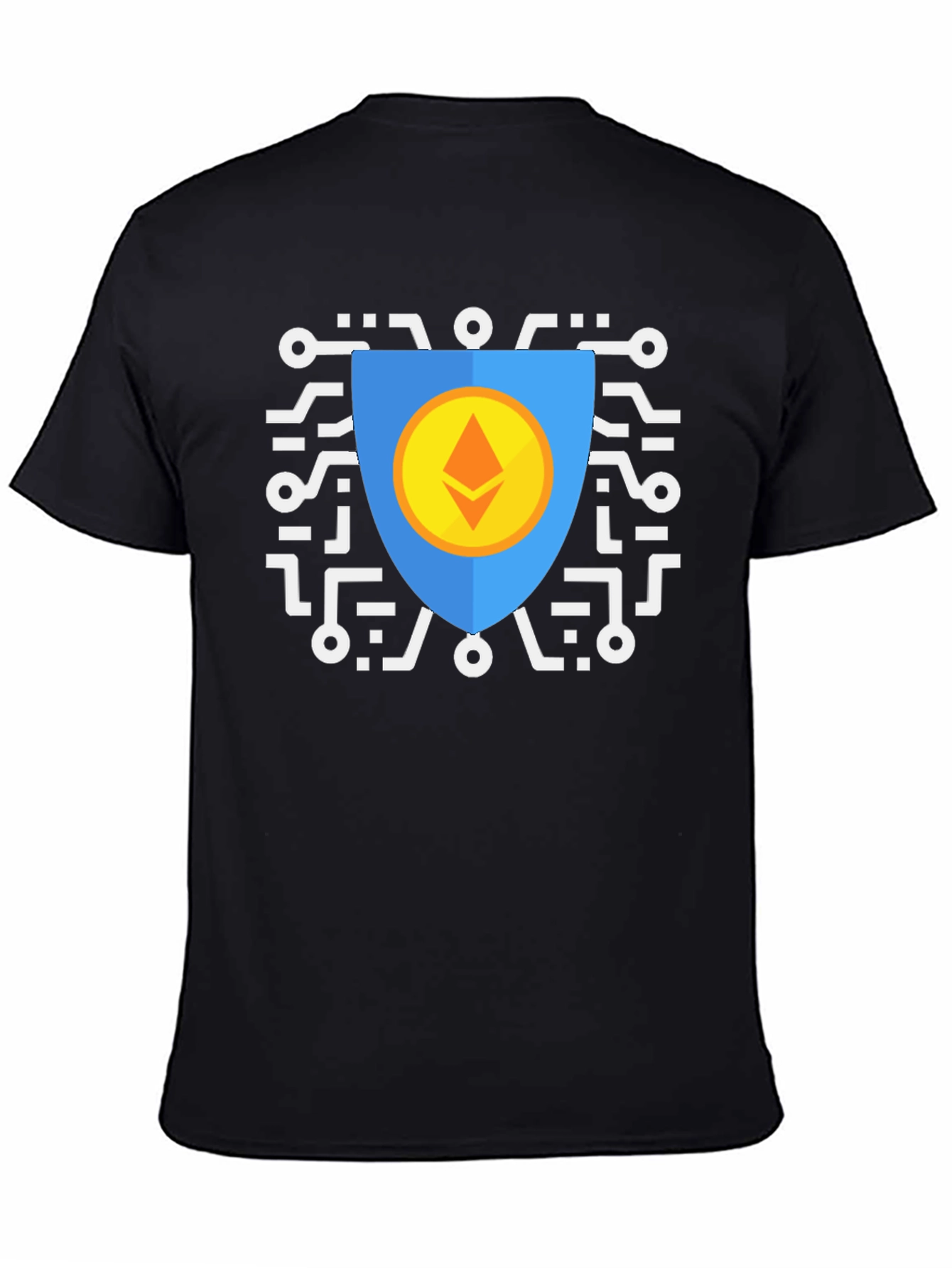 Black Ethereum Shield Graphic T-Shirt view 4