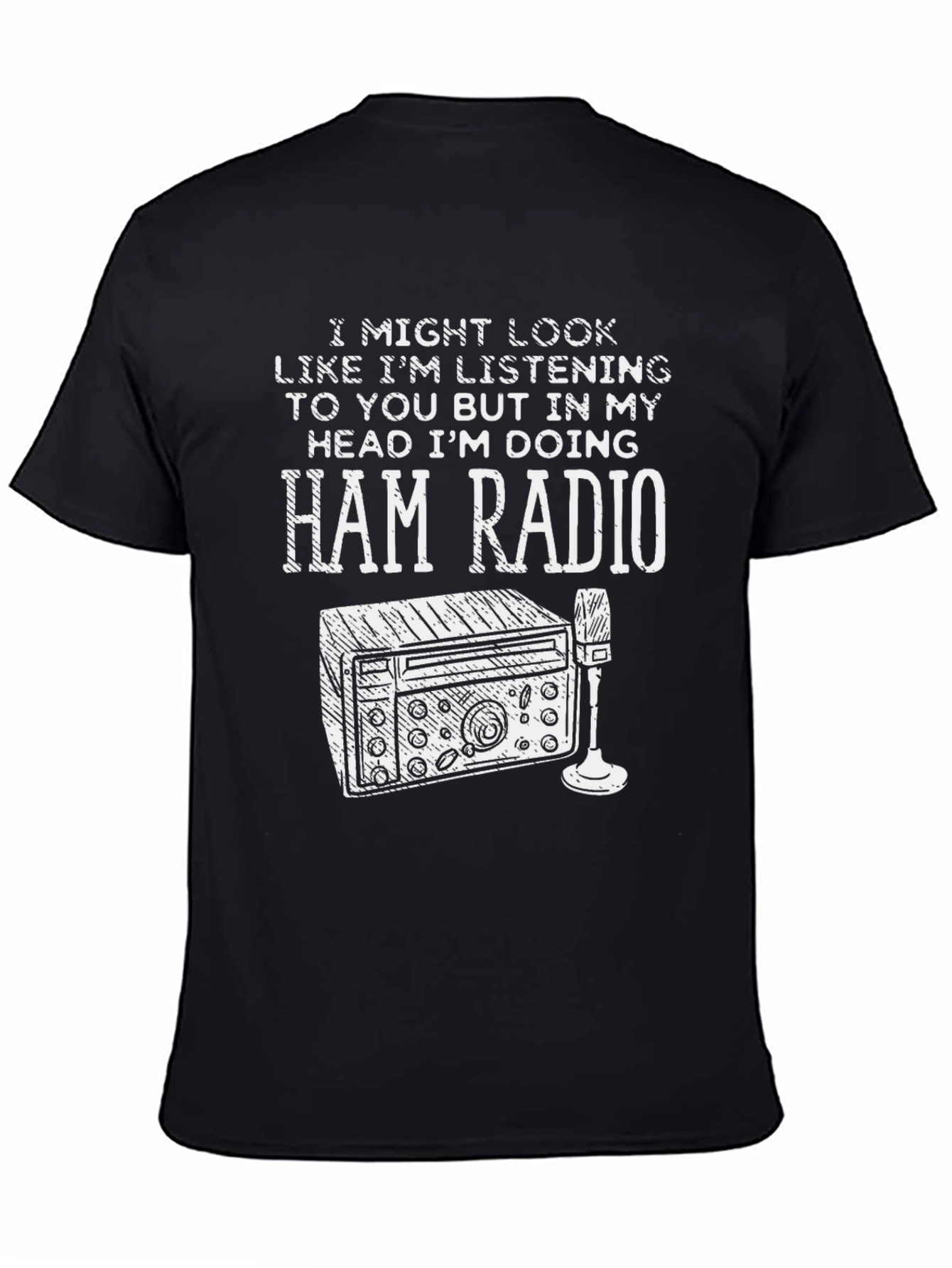 Black Ham Radio Enthusiast T-Shirt view 4