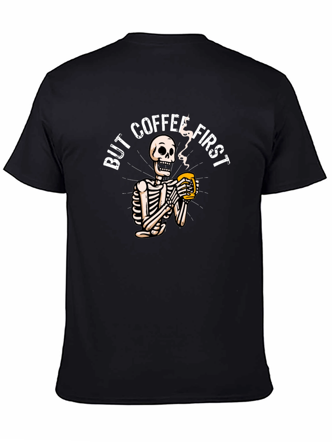 Black But Coffee First Skeleton Graphic Tee view 4