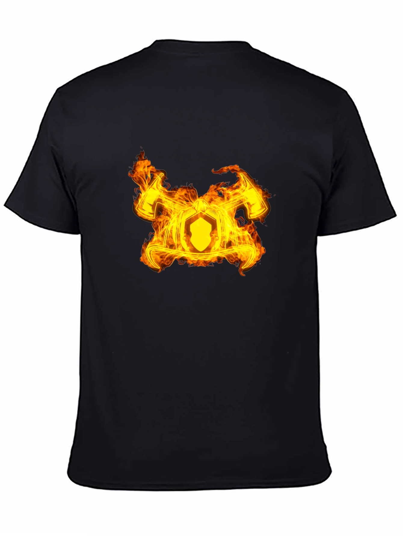 Fiery Firefighter Maltese Cross Black T-Shirt - 4