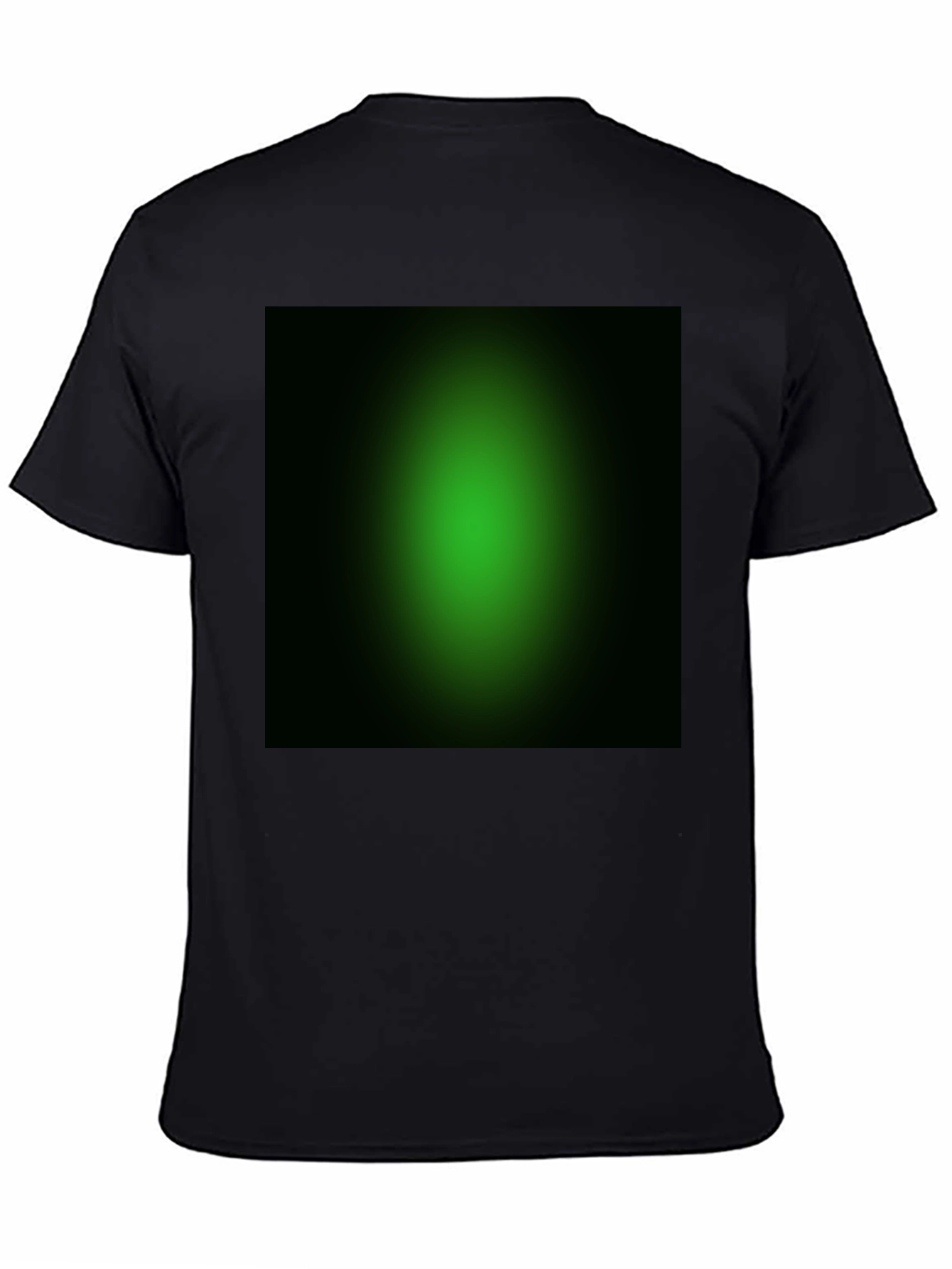 Black Men's Black T-Shirt with Green Gradient Design view 4