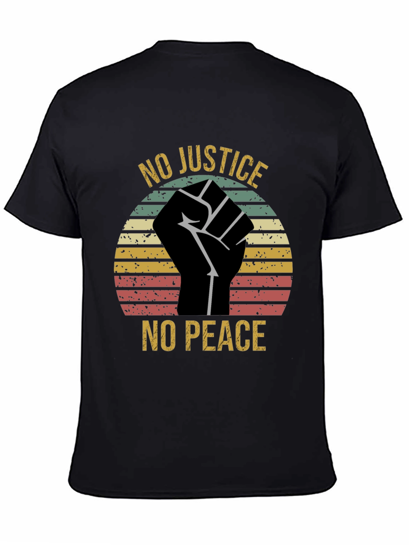 Black No Justice No Peace Graphic T-Shirt view 4