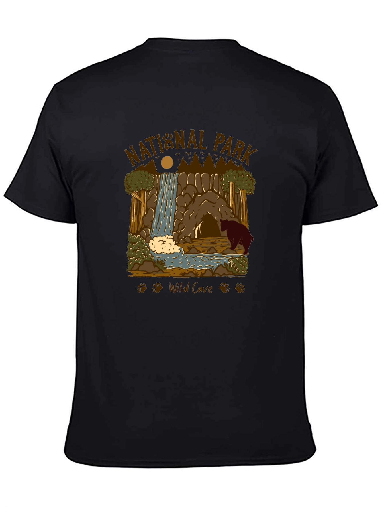 Black National Park Wild Cave Black T-Shirt view 4
