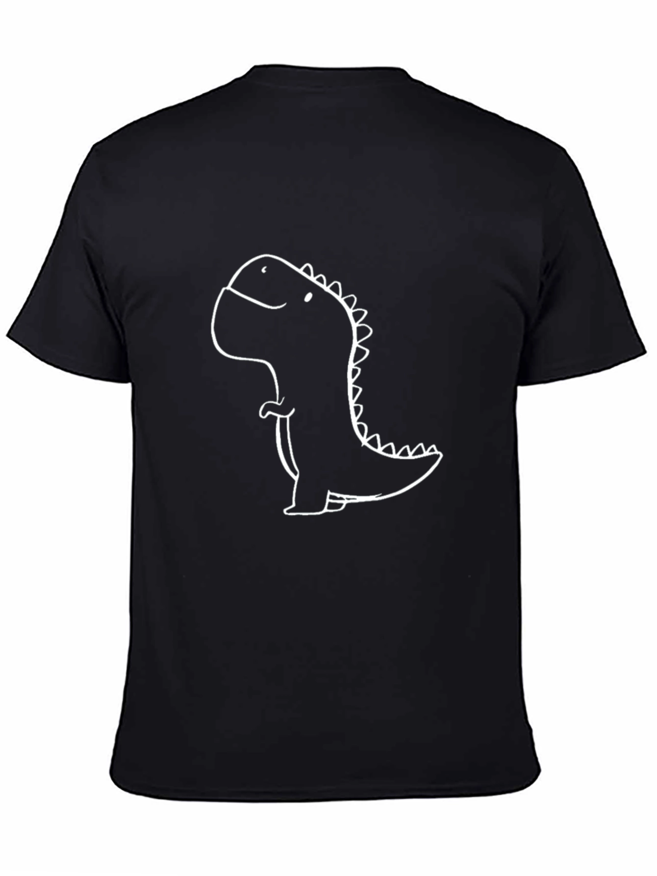 Black Cute Dinosaur Graphic T-Shirt - Black view 4