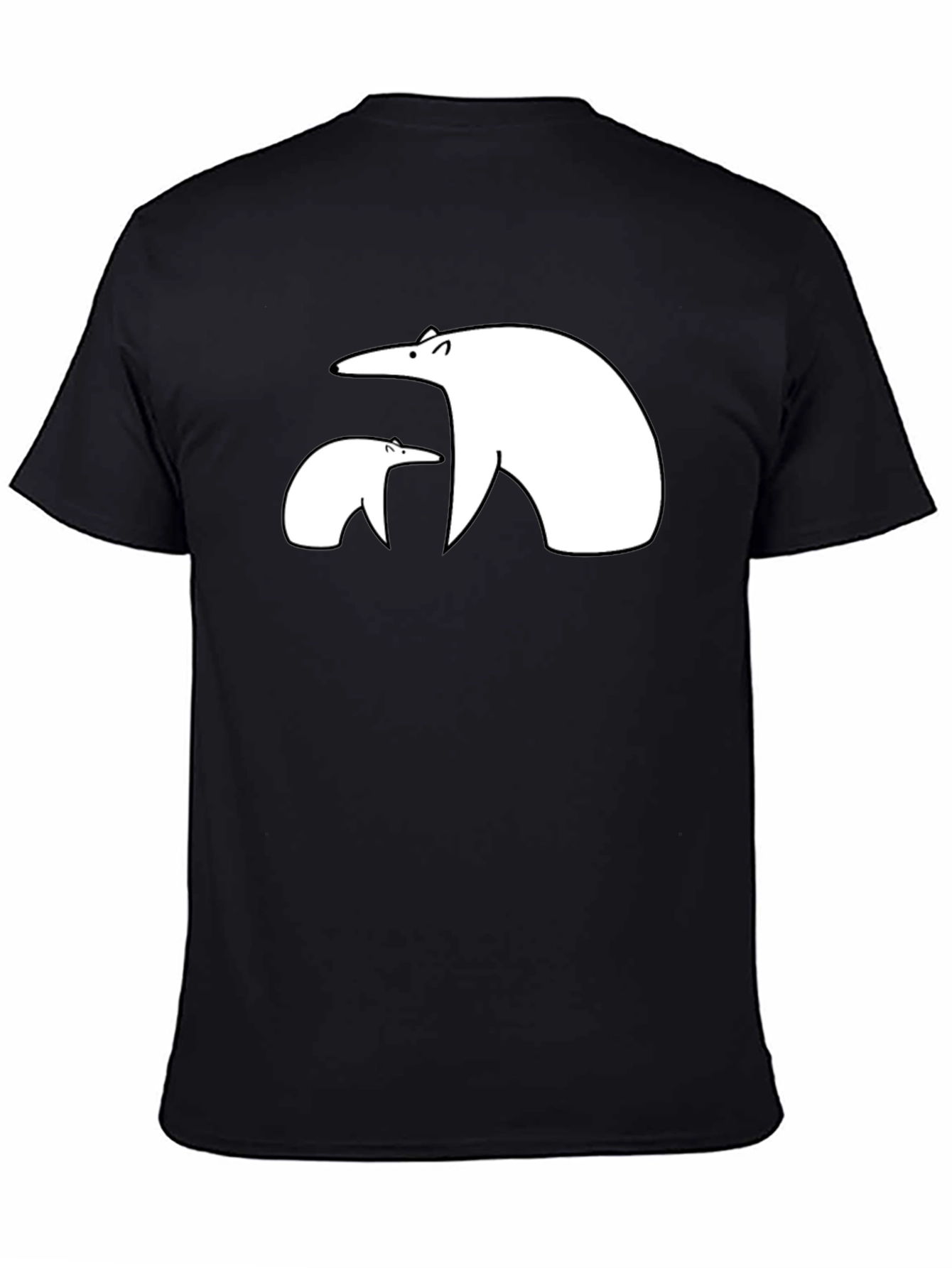 Black Polar Bear Graphic Tee - Black Casual Shirt view 4