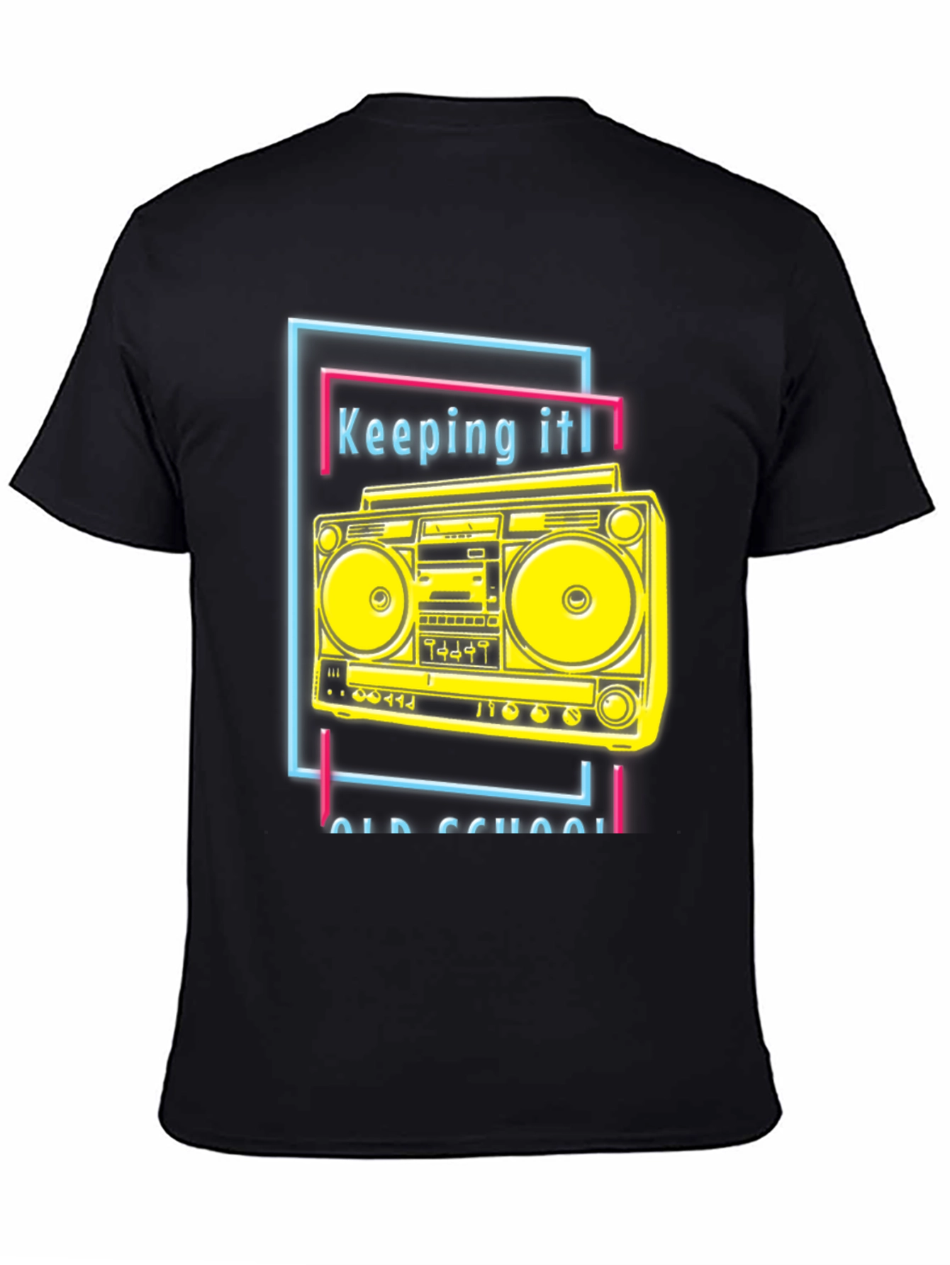 Black Retro Boombox Graphic Tee - Keeping It Old School view 4