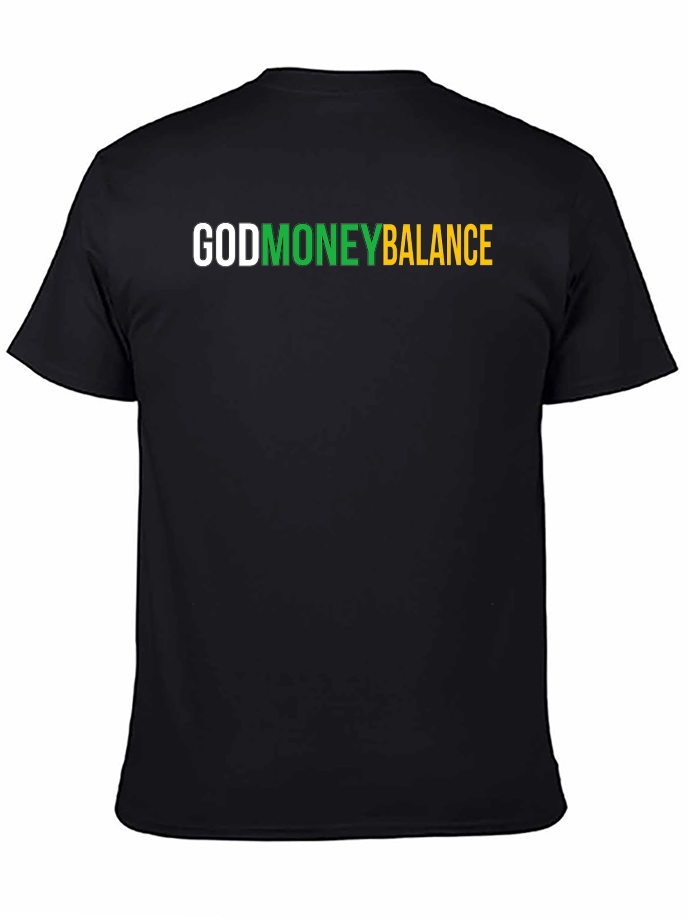 Black God Money Balance Graphic Tee - Stylish Black T-Shirt view 4