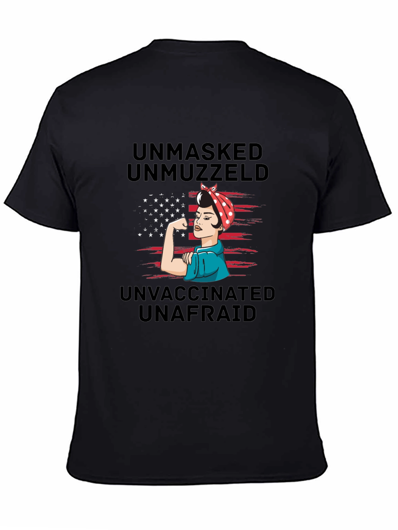 Black Unmasked Unmuzzled Unafraid Graphic Tee view 4