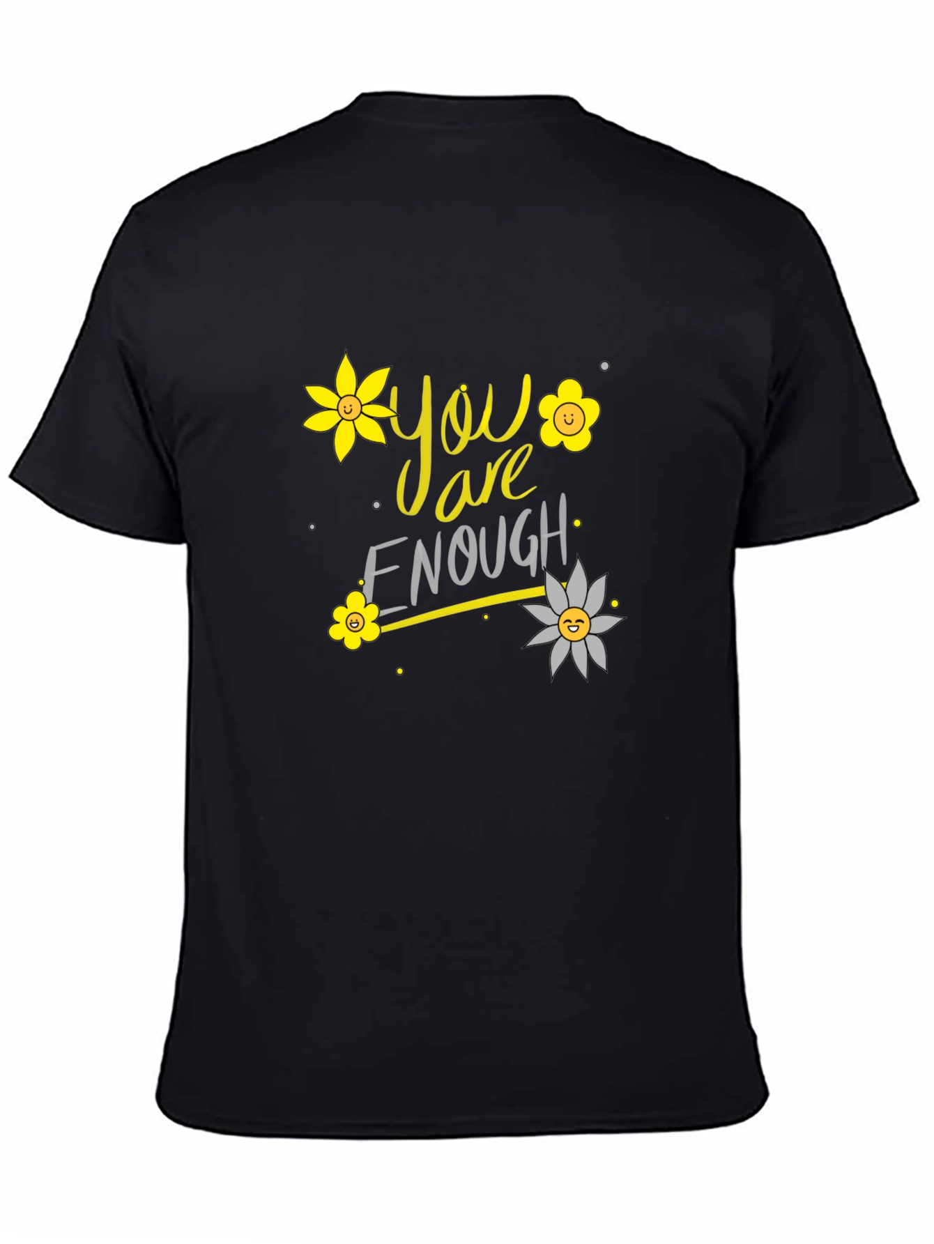Black You Are Enough Floral Graphic T-Shirt view 4