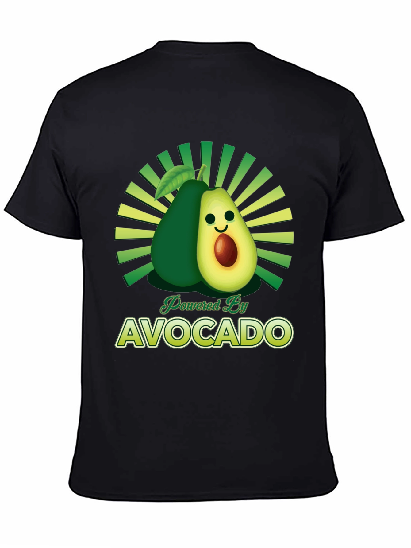 Black Powered by Avocado Graphic T-Shirt view 4