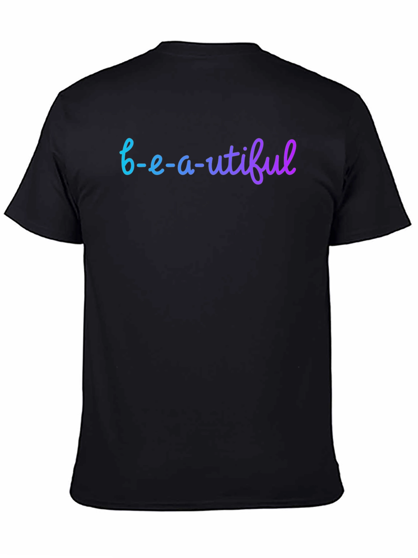 Black Beautiful Gradient Graphic Tee - Stylish Casual Wear view 4