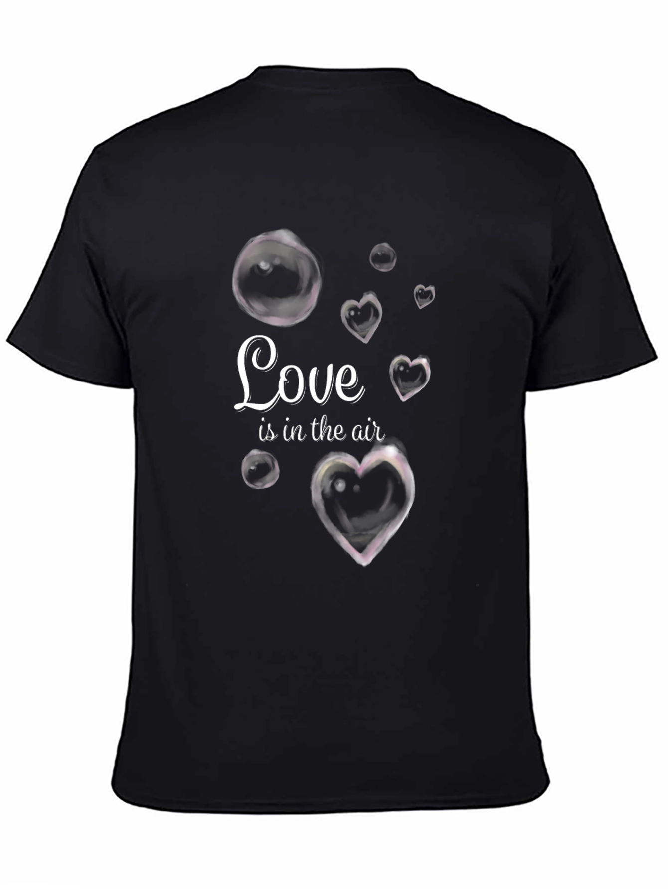 Black Love is in the Air T-Shirt - Romantic Heart Design view 4