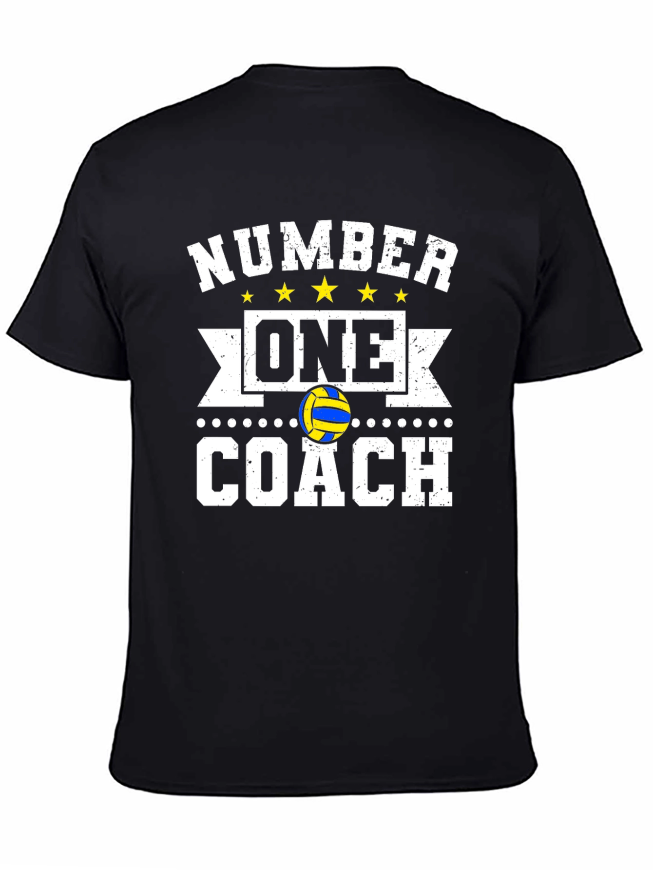 Black Number One Coach Volleyball T-Shirt view 4