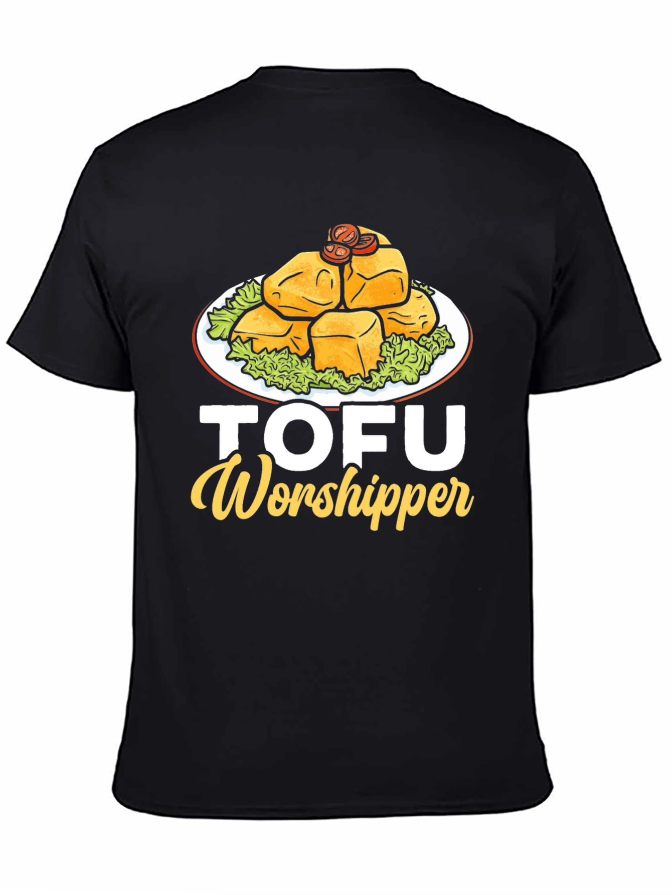 Black Tofu Worshipper Graphic T-Shirt - Vegan Friendly Apparel view 4