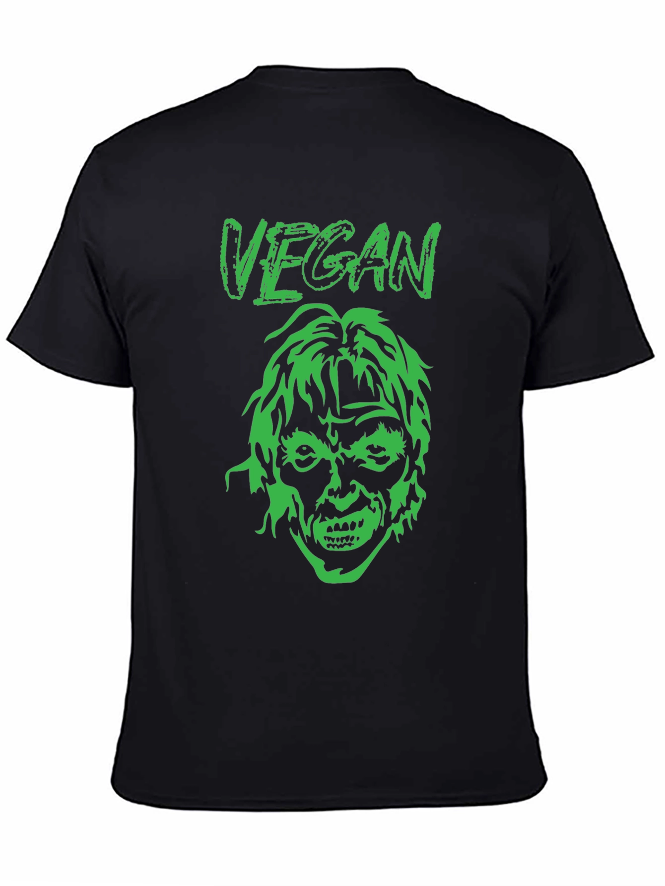 Black Vegan Zombie Graphic Tee - Black view 4