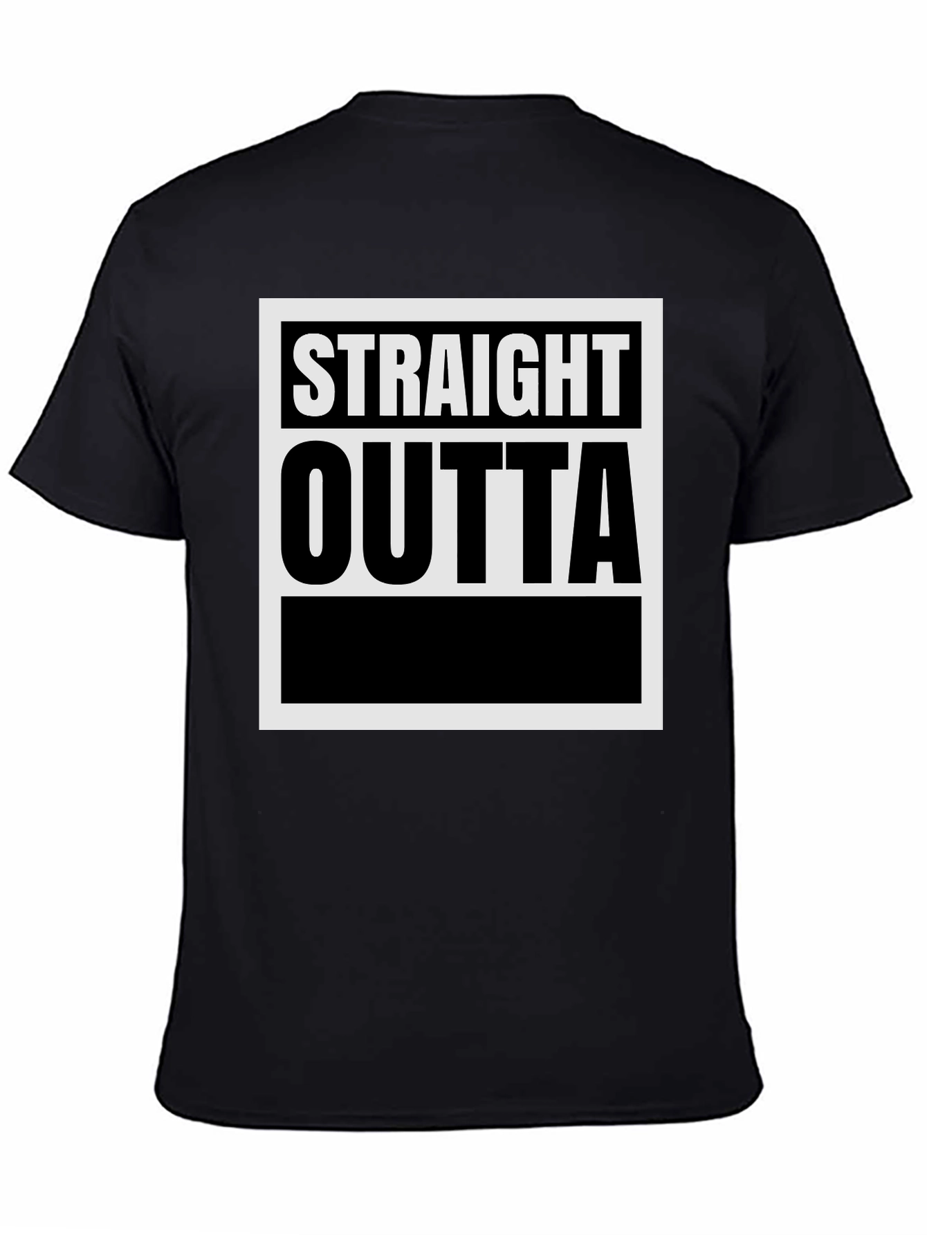 Black Straight Outta T-Shirt - Classic Graphic Tee view 4
