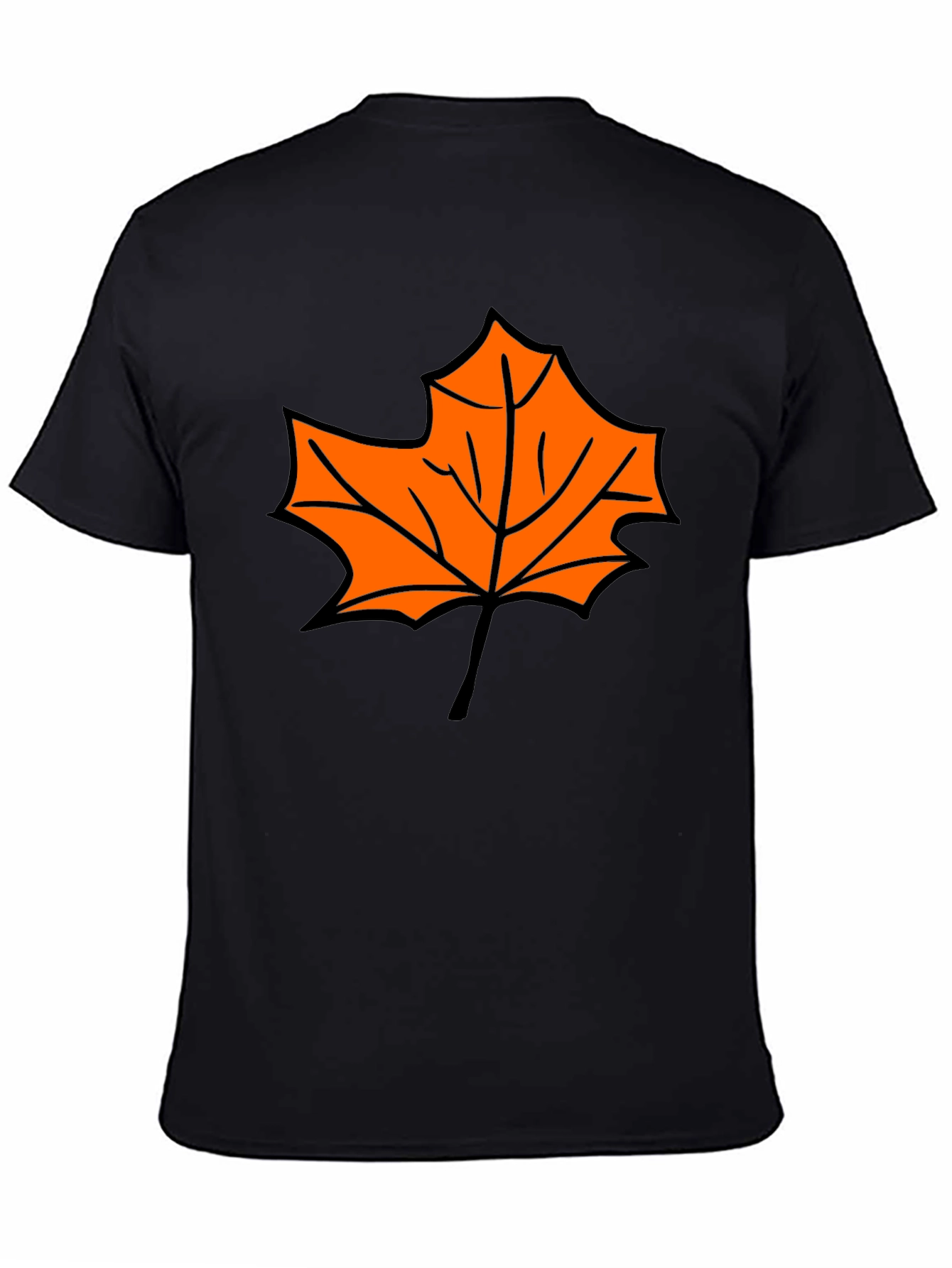 Black Maple Leaf Graphic Tee - Black Casual Shirt view 4