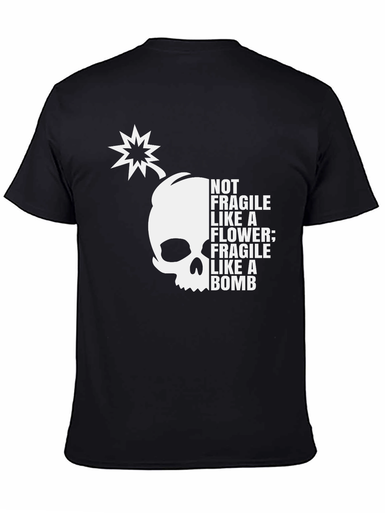Black Fragile Like A Bomb Graphic Tee view 4
